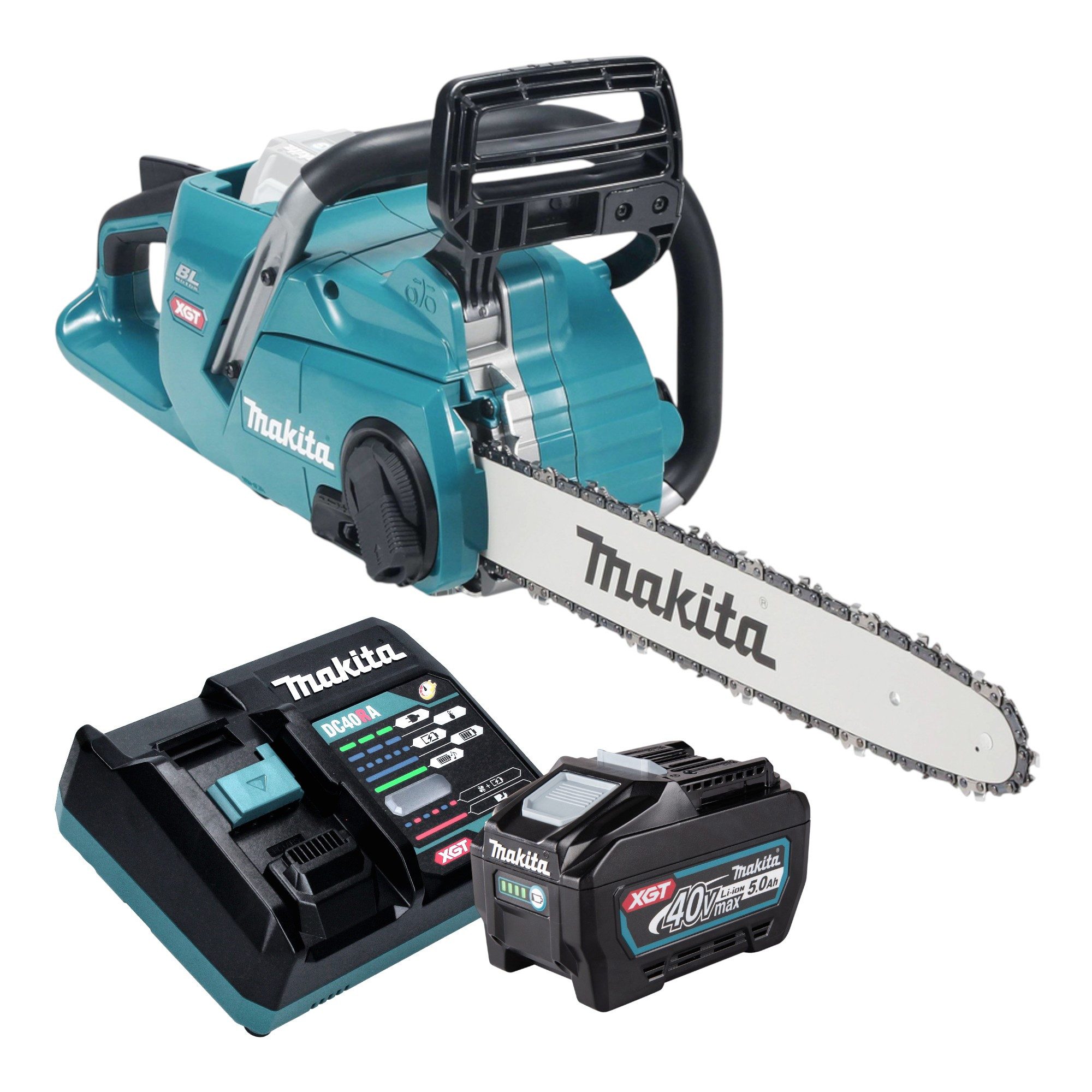 Makita Akku-Kettensäge UC 016 GT101 40 V max. 40 cm Brushless + 1x Akku 5,0 Ah + Ladegerät
