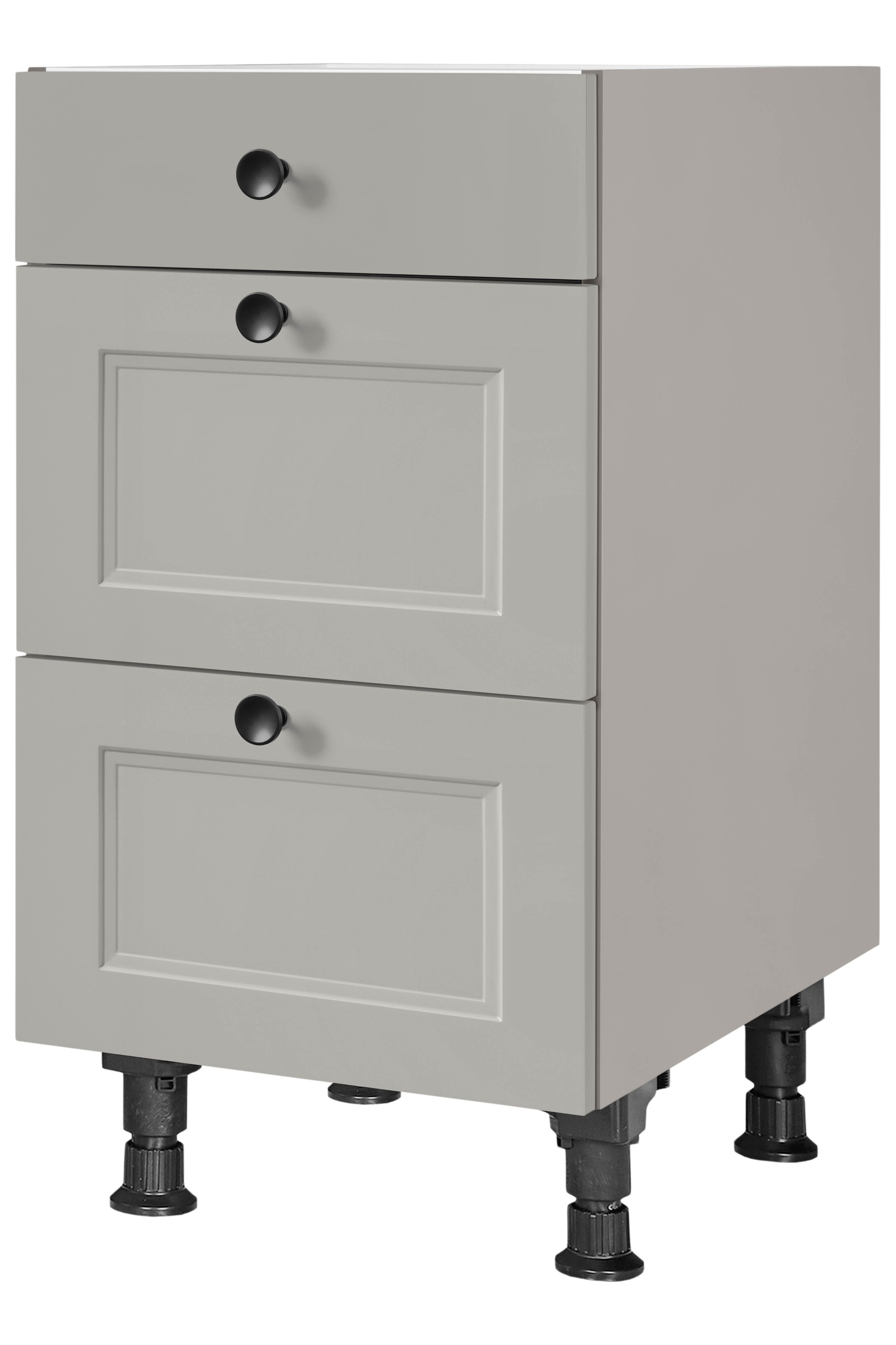 nobilia® Unterschrank "Cascada", vormontiert, mit höhenverstellbaren Sockelfüßen, in den Breiten 30, 45, 60 und 90 cm, mit Schubkasten und Auszügen