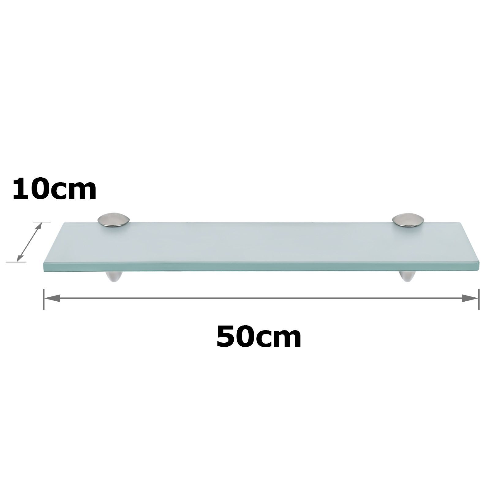 50x10x0.8 für Glasregal Glasablage ideal cm Clanmacy Dusche Milchglas Bad, Wandregal