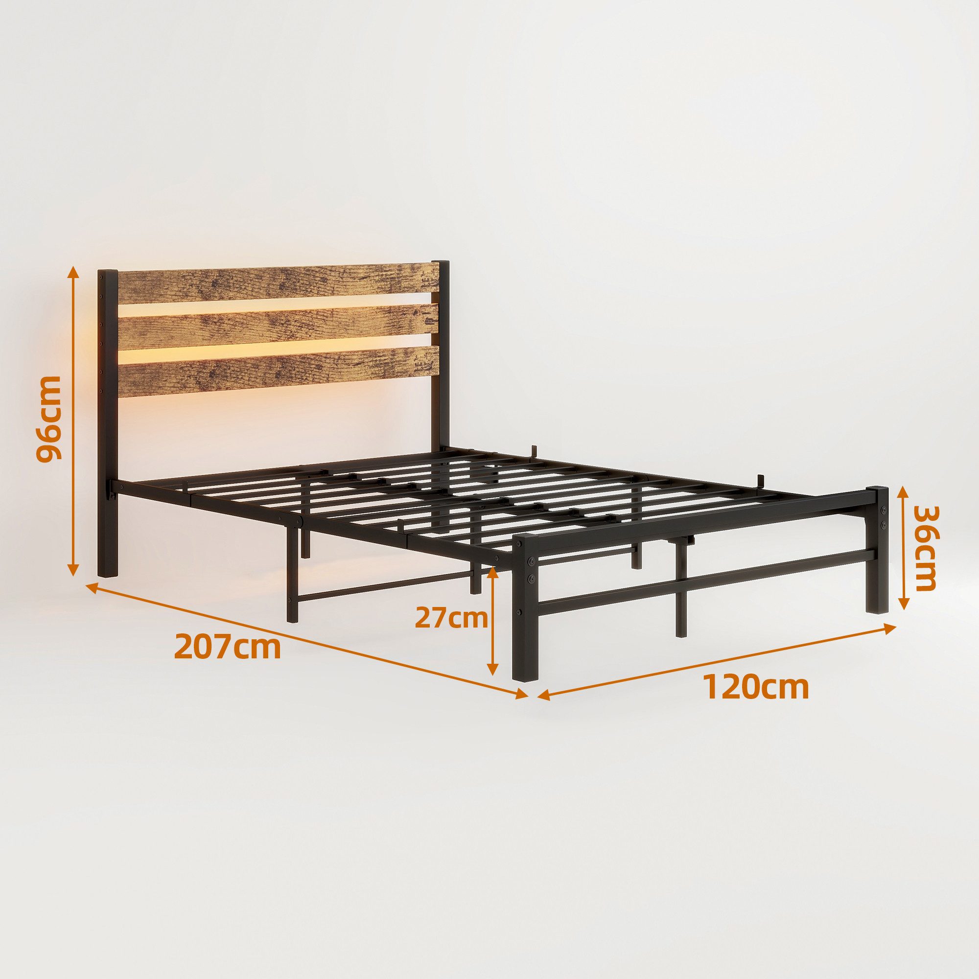 HOMERECOMMEND Metallbett mit MDF-Kopfteil, Lattenrost, mit günstig online kaufen