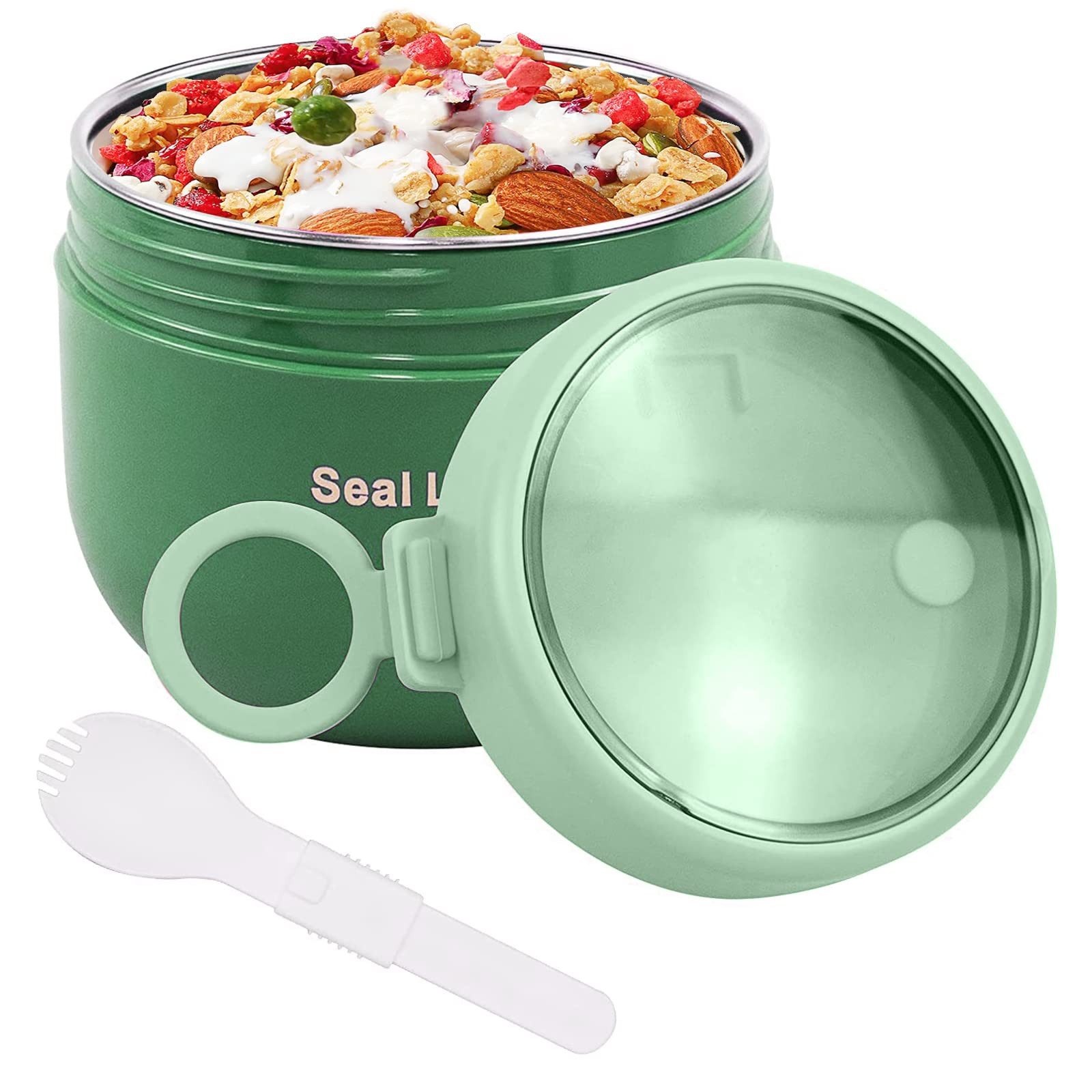 Venkuber Thermobehälter Für Essen Warmhalten 400ml Edelstahl Warmhaltebebehälter, Kinder auslaufsicherer Lunchbehälter mit Löffel