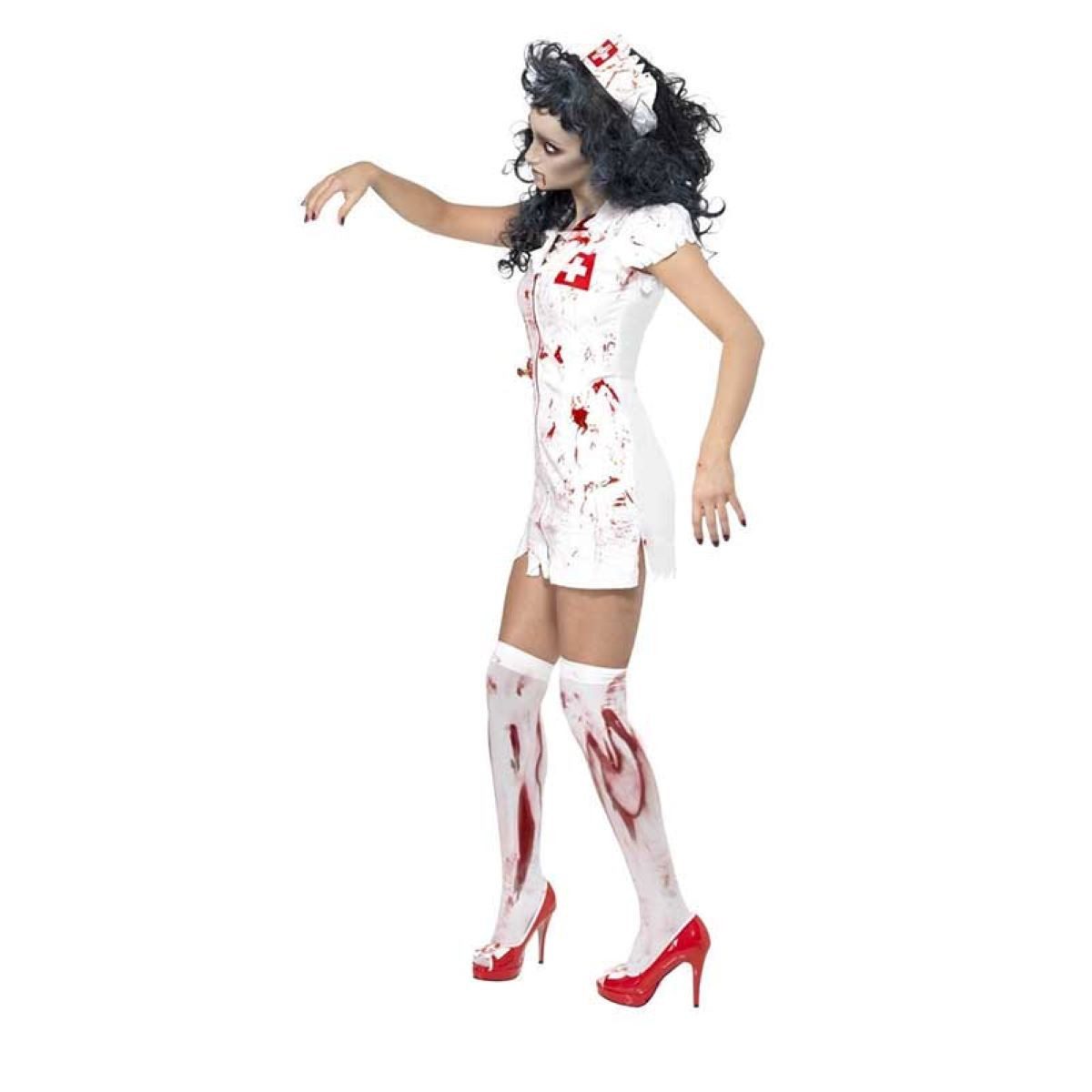 Smiffys Hexen-Kostüm Kostüm Lady Zombie Krankenschw. incl. Maske Gr.S