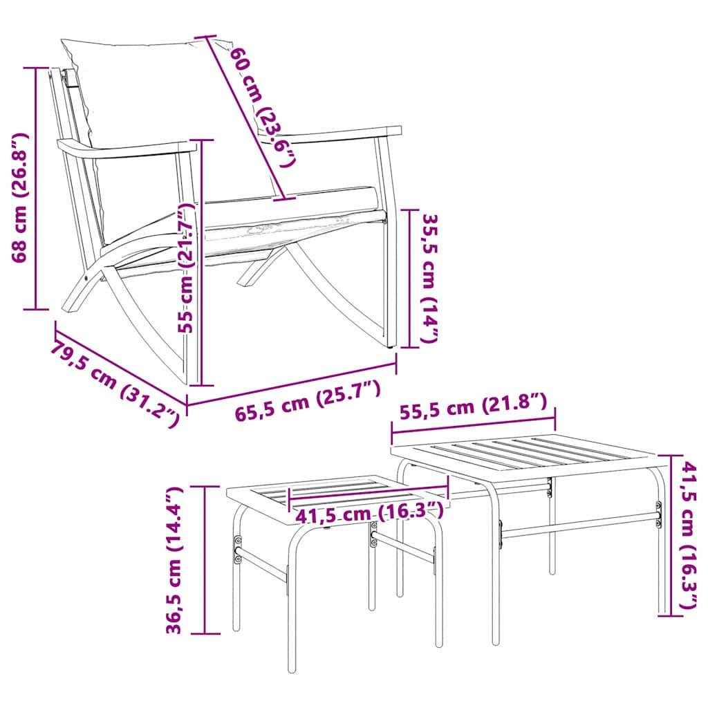 vidaXL Gartenlounge-Set 4-tlg. Balkonmöbel Set mit günstig online kaufen