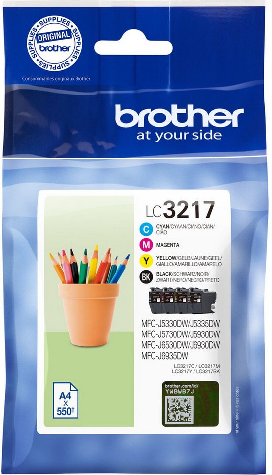 Thumbnail - Brother 4 Druckerpatronen original Tinte LC-3217 BK / C / M / Y Multipack Tintenpatrone