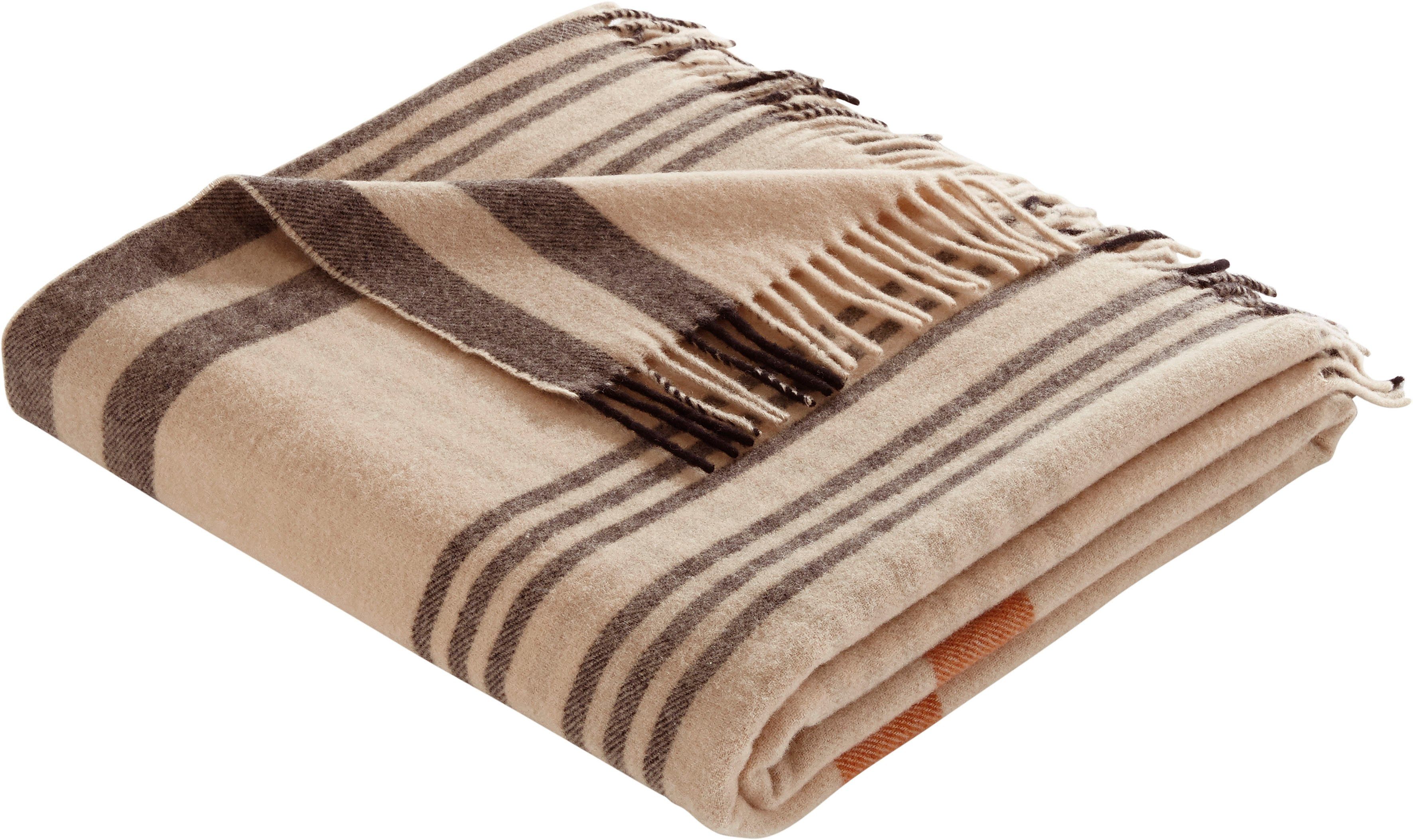 Plaid Mila, OTTO home, aus 100% Schurwolle, Kuscheldecke