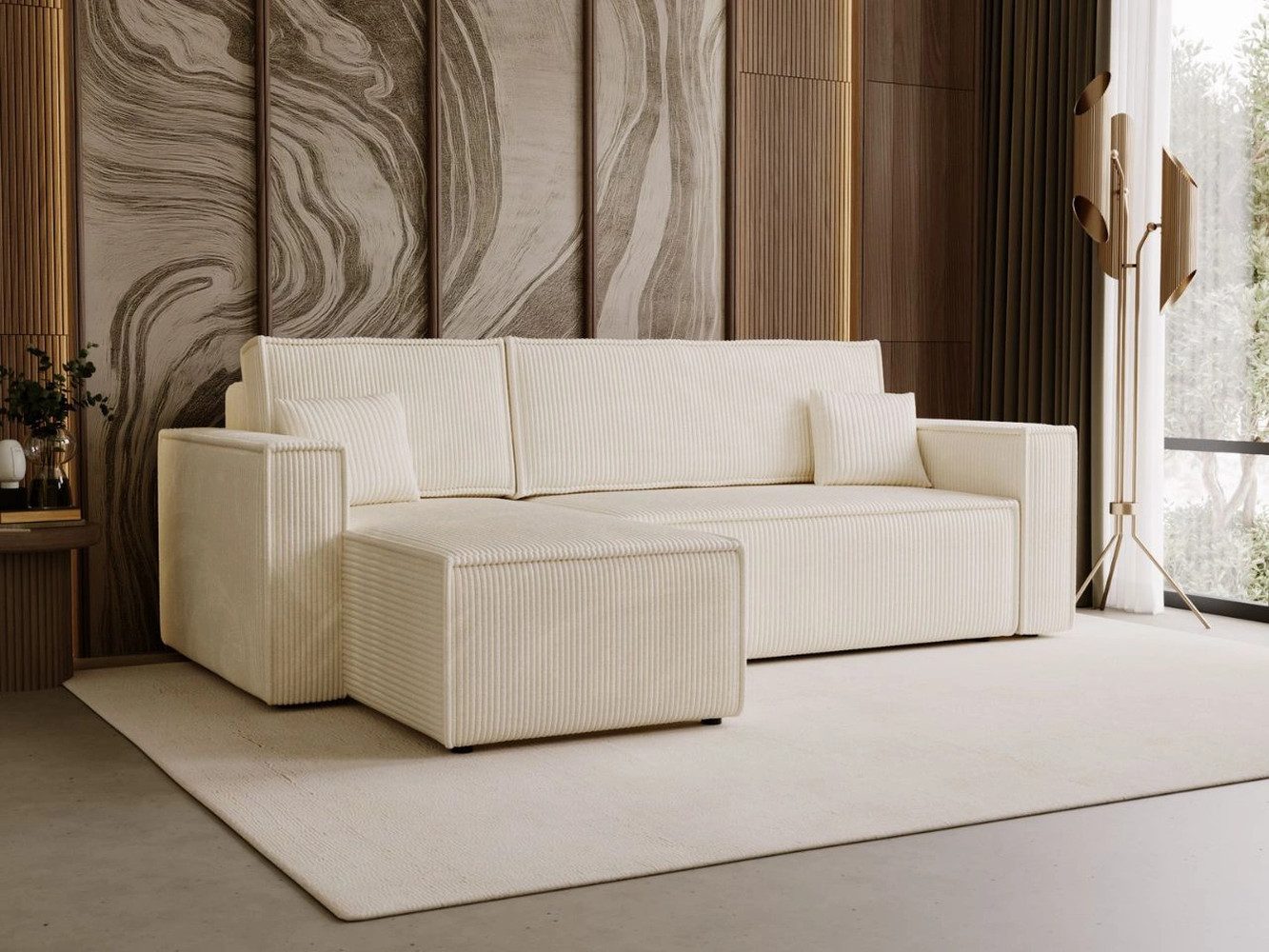 GrainGold Ecksofa mit Schlaffunktion und Bettkasten PRATO L - 253x145 cm, B günstig online kaufen