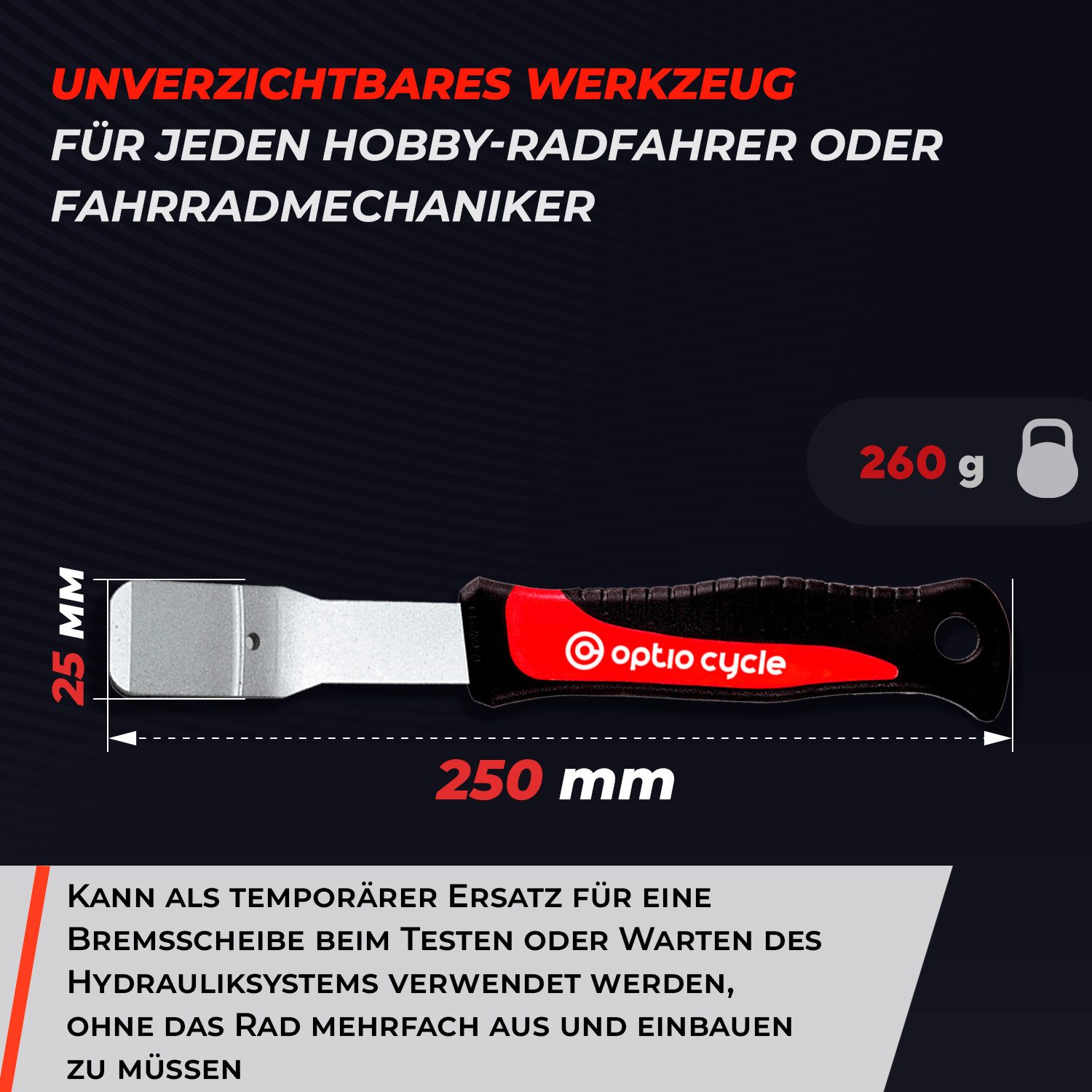 Optio Cylce Bremsscheiben-Richtwerkzeug Optio Cycle Bremskolbenrücksteller Fahrrad