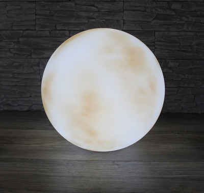 Arnusa LED Kugelleuchte Dekolampe Mond mit Akku für den Innen- und Außenbereich, Farbwechsel, LED fest integriert, mehrfarbig, weiß, blau, kabellos, mit Fernbedienung steuerbar, dimmbar, mehrere Farben auswählbar