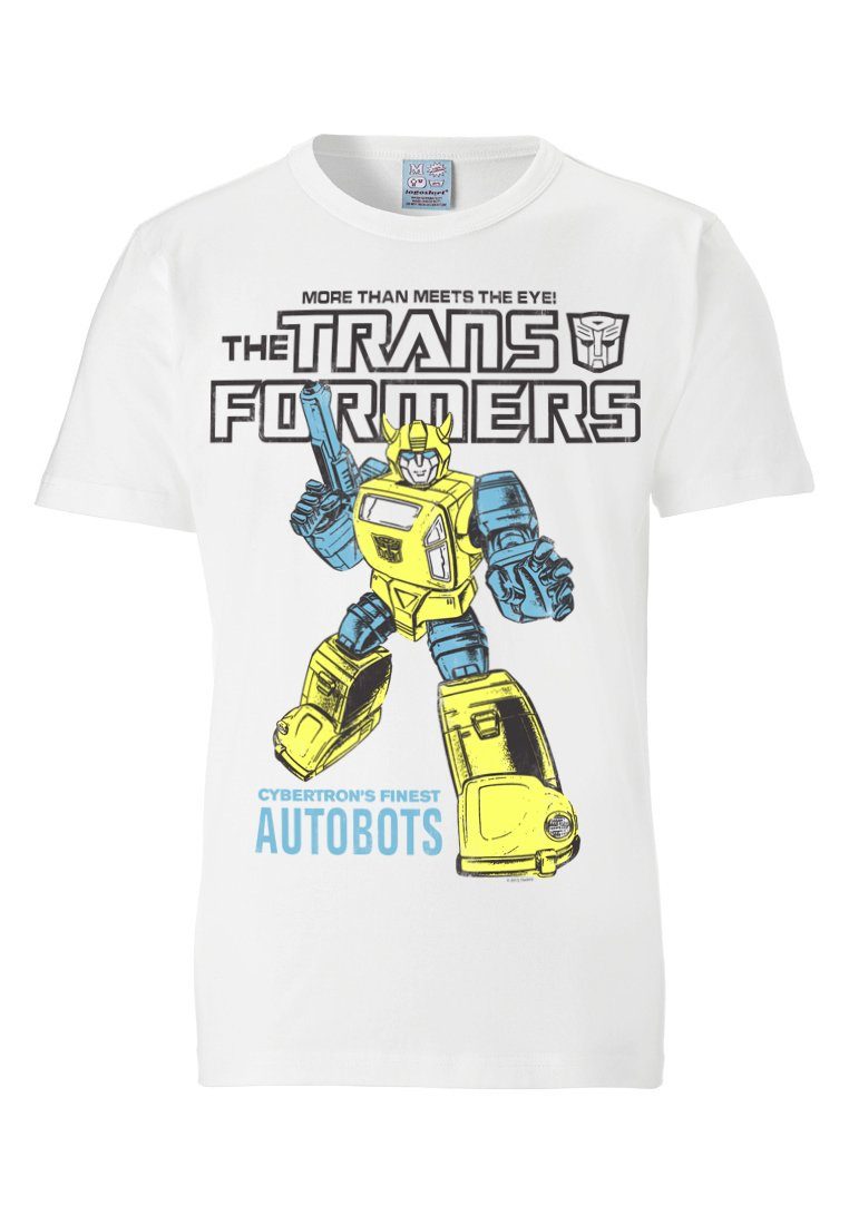 LOGOSHIRT T-Shirt Frontprint - mit coolem Transformers Bumblebee