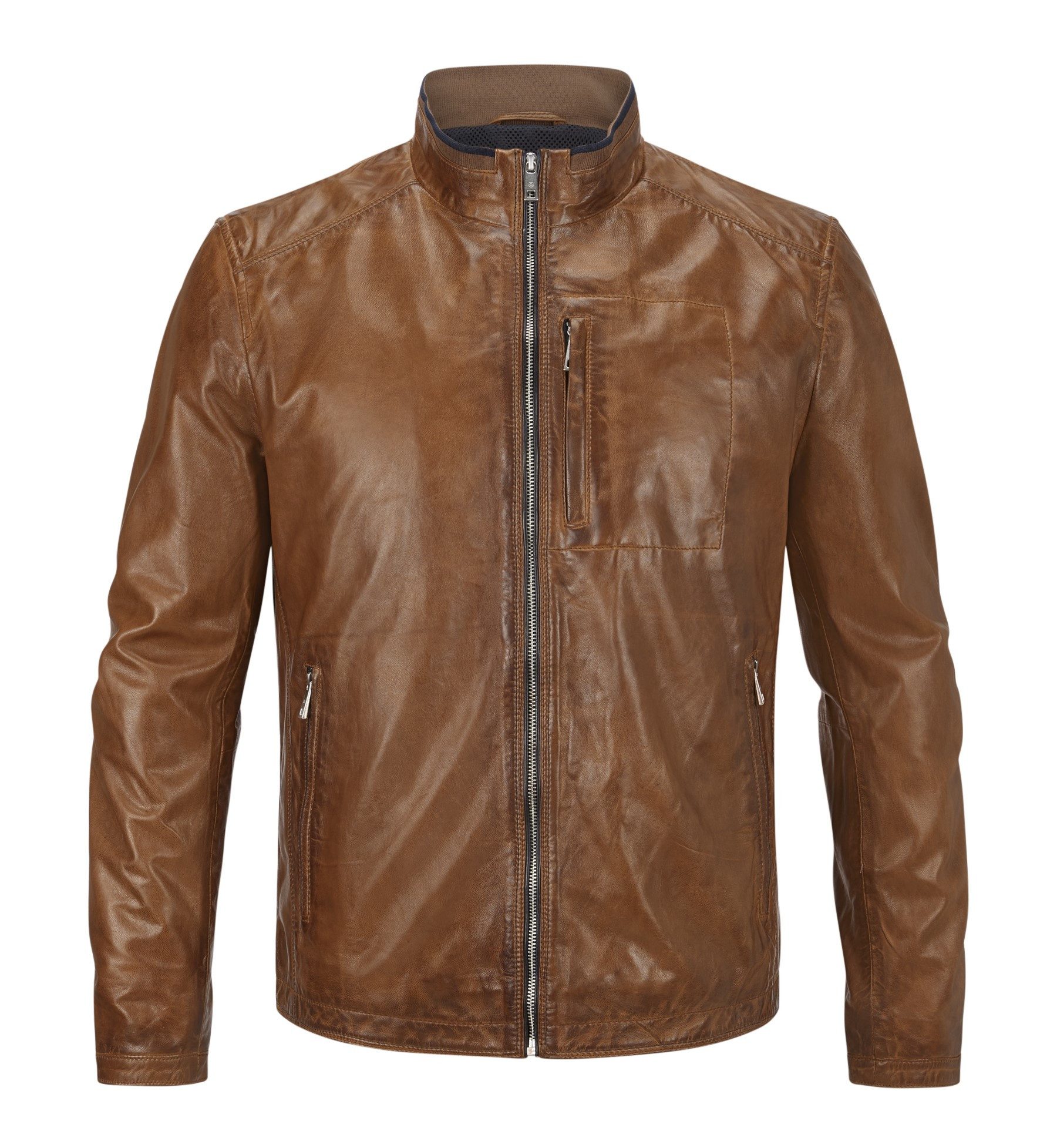 Milestone Lederjacke MSJumper aus feinem Lammleder Stehkragen mit Strickdet günstig online kaufen