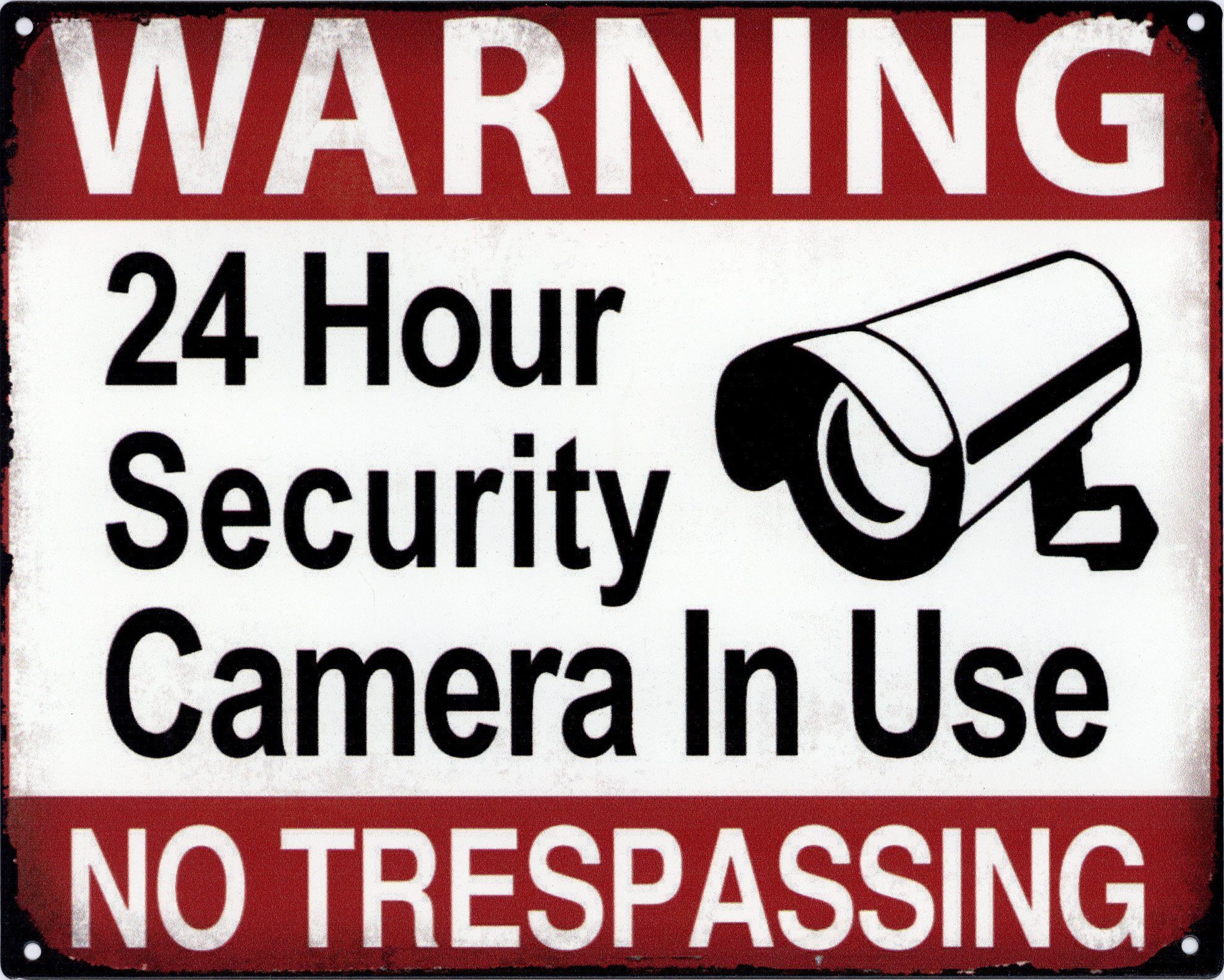 Metallschild Blechschild 24 Hour Security Camera