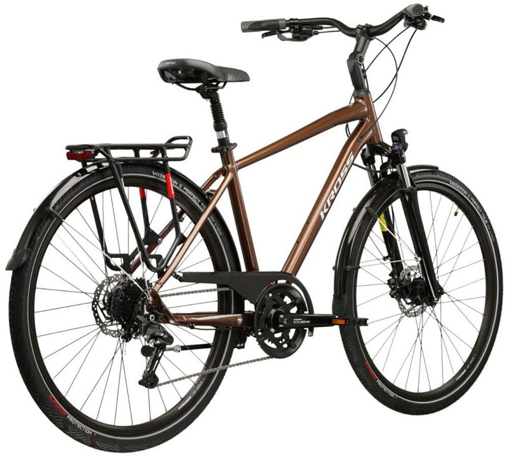 Kross Trekkingrad Herren-Trekkingrad 28" Trans 5.0 Braun 18 Gänge, 18 Gang Shimano CUES U3020 Schaltwerk, Kettenschaltung