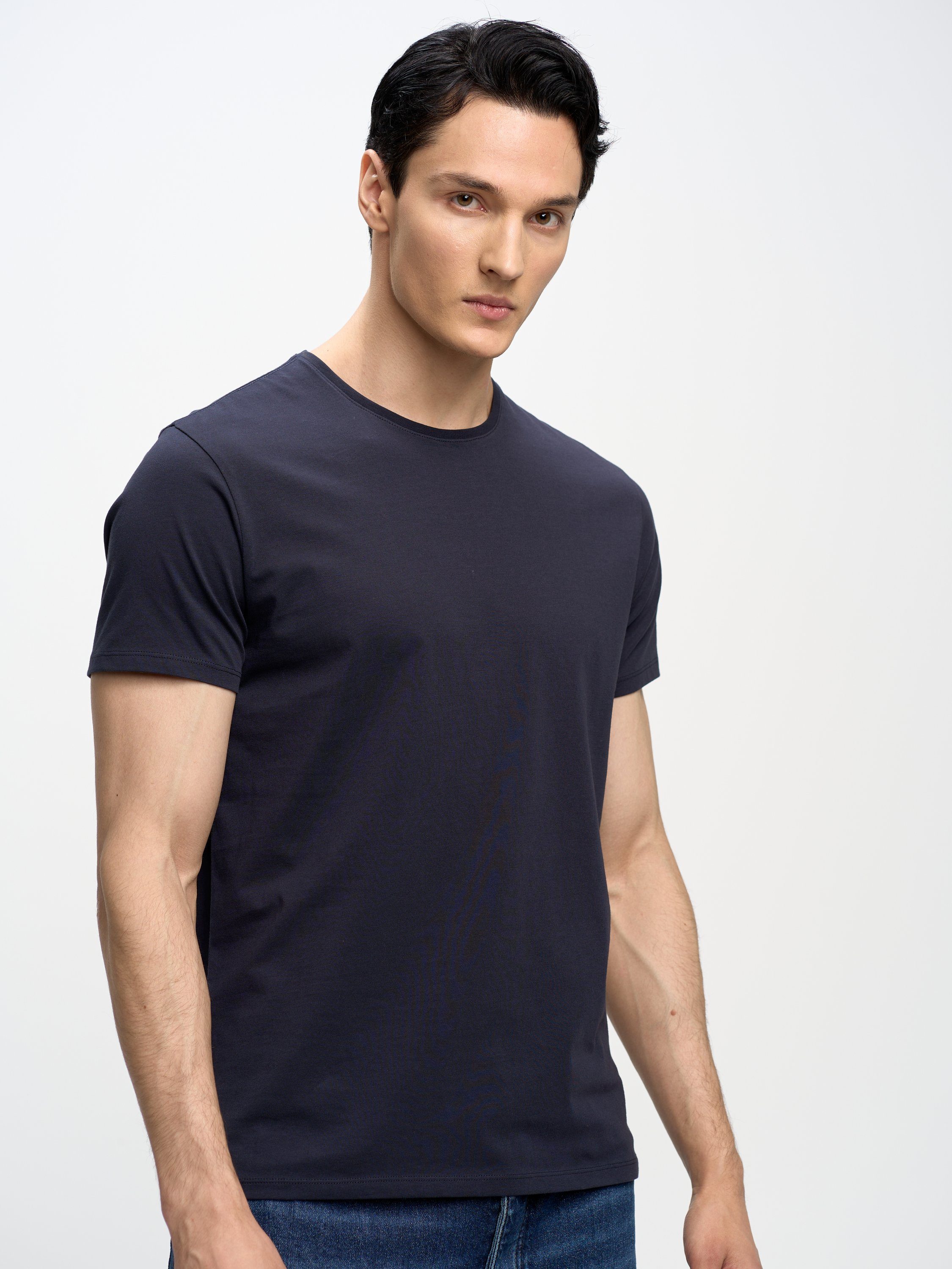 BASIC T-Shirt STAR dunkelblau BIG