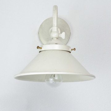 Licht-Erlebnisse Wandleuchte ALICE, ohne Leuchtmittel, Wandlampe Shabby Chic Weiß Bronze Premium Schlafzimmer Lampe