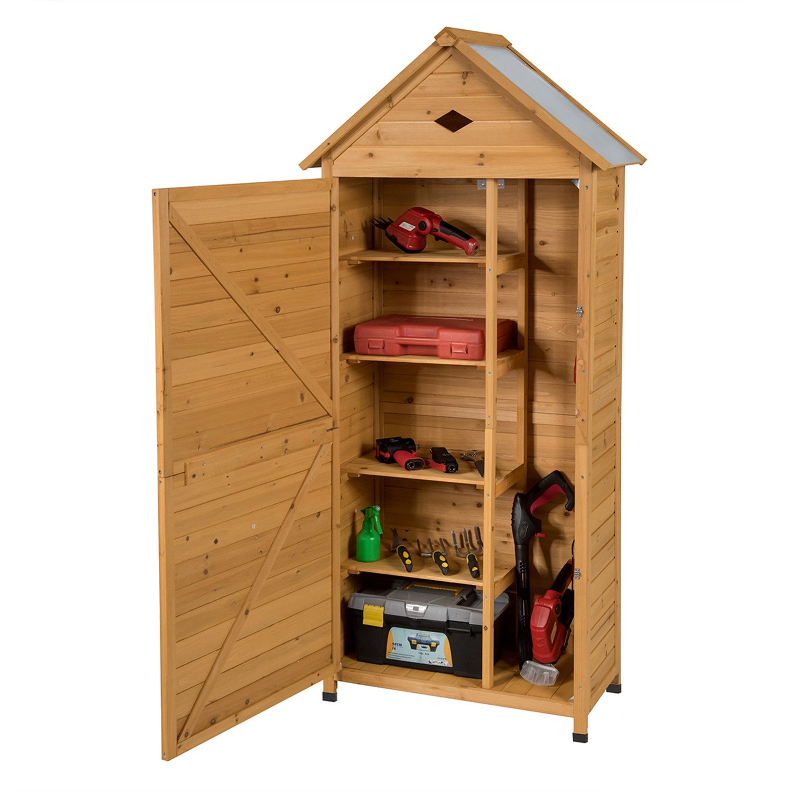 COSTWAY Geräteschrank (1-St) Geräteschrank, Geräteschuppen, mit Satteldach