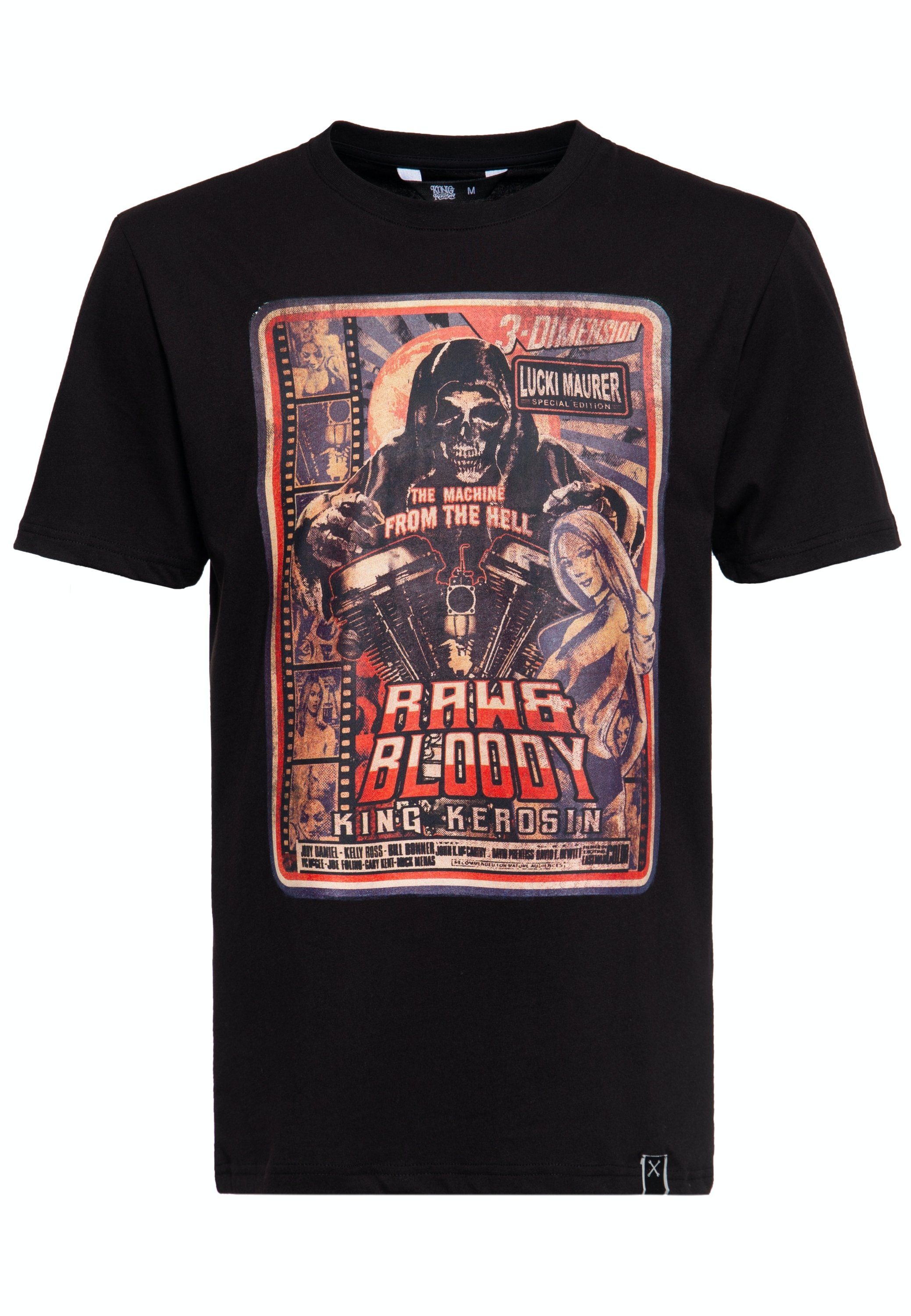 KingKerosin Print-Shirt Raw & Bloody (1-tlg) Lucki Maurer Special Edition