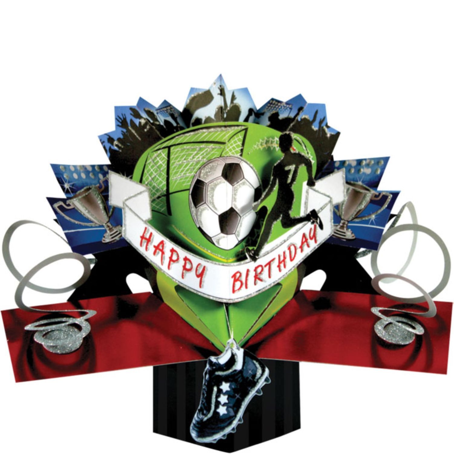 Second Nature Pop Ups Geburtstagskarte Grußkarte PopUp 'Happy Birthday Fußball'