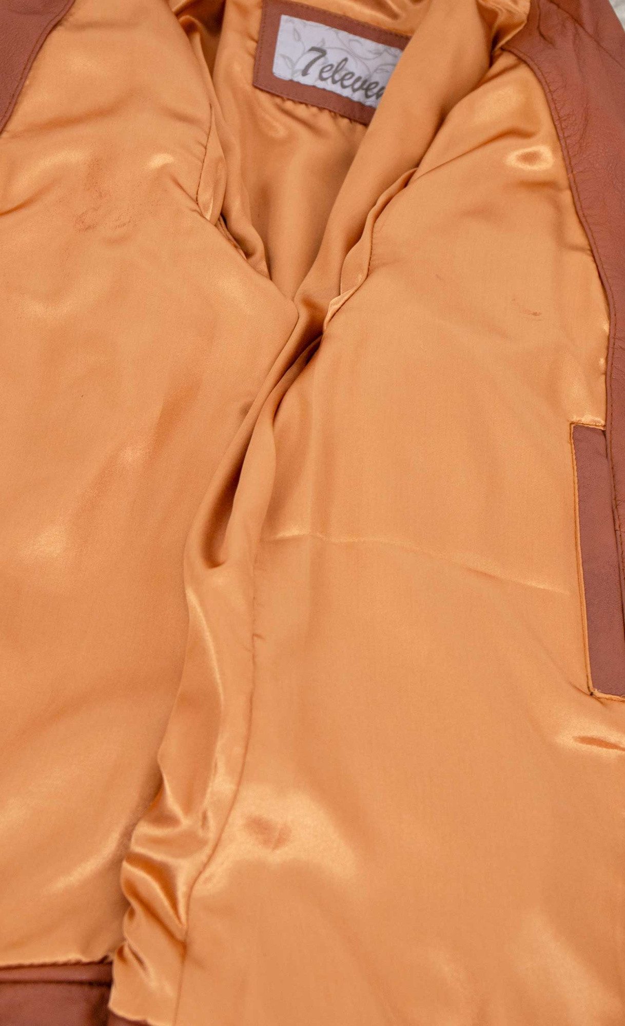 7eleven Lederjacke Modena 7eleven - Damen Lederjacke Lammnappa tobacco
