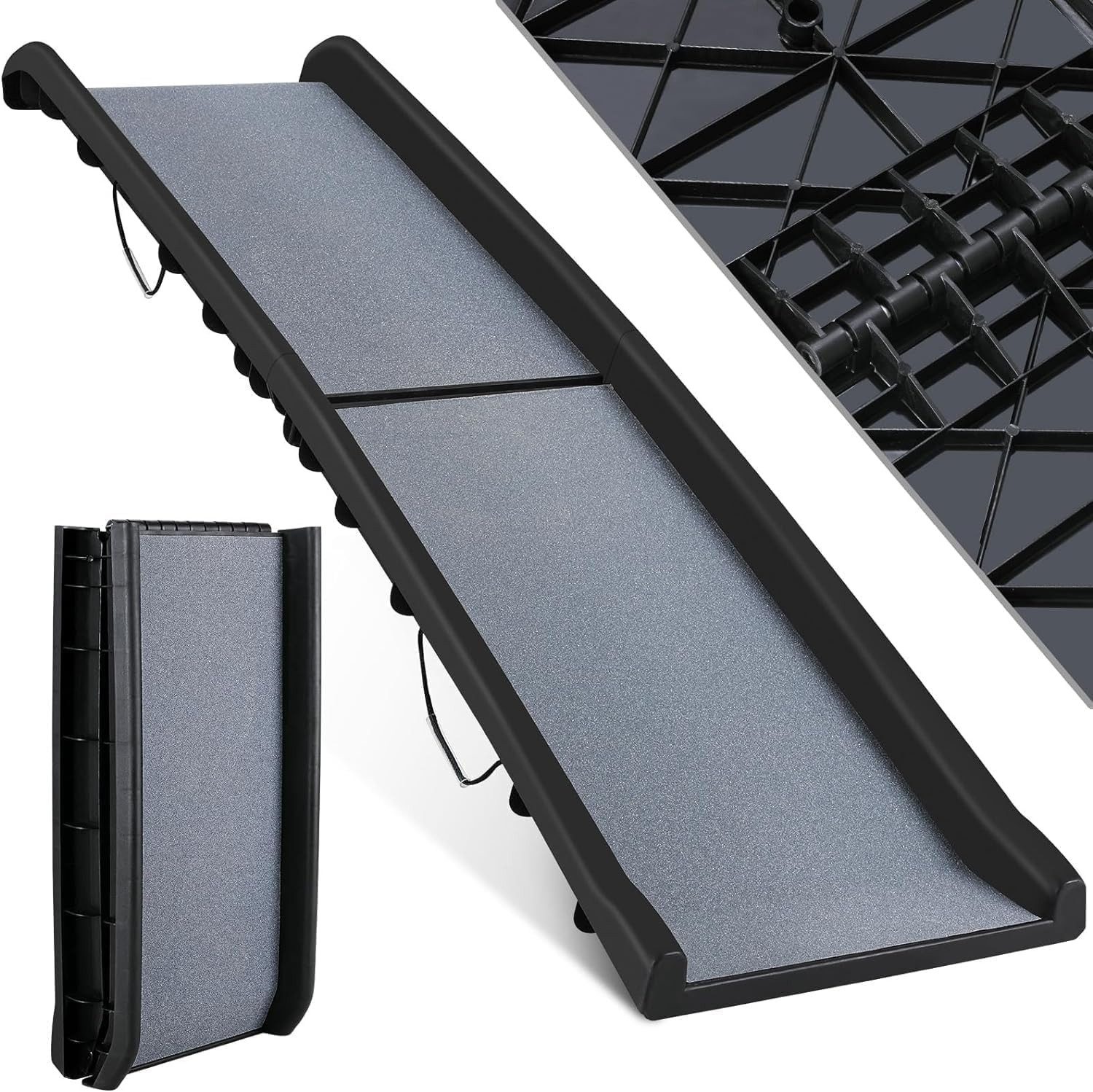 TLGREEN Hunderampe für Katzen große und kleine Hunde, Klappbar, Hundeautorampe Anti-Rutsch, bis 90 kg, 156x40 cm