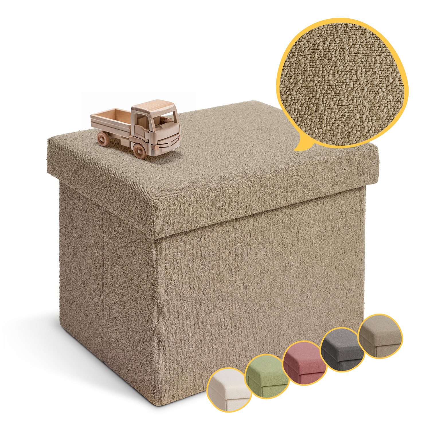 Laleni Sitztruhe Sitzbank mit Stauraum aus robustem Boucle-Stoff, Bequemer günstig online kaufen