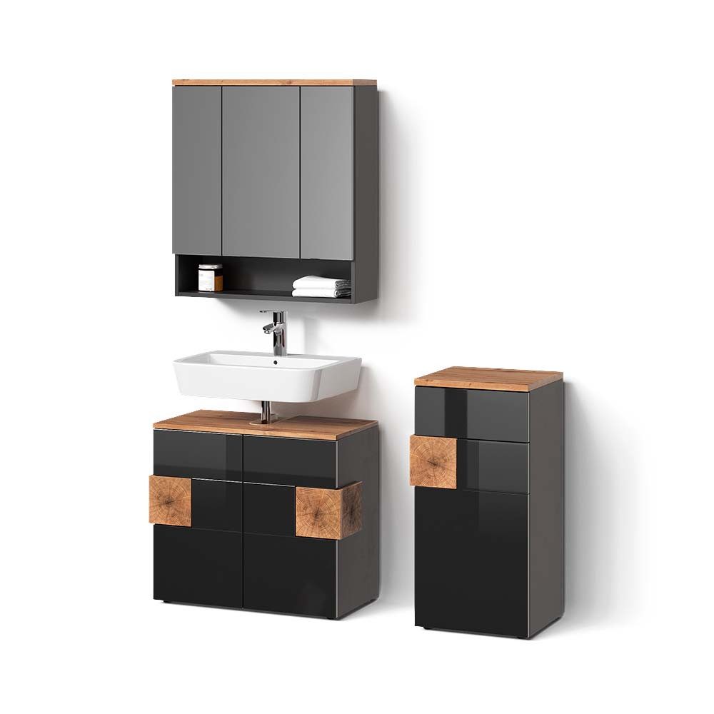 Livinity® Badmöbel-Set Tanaro, Anthrazit/Artisan-Eiche, 3 Teile günstig online kaufen