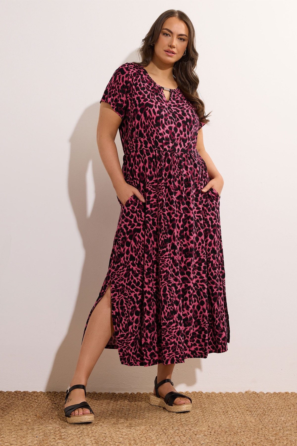 Stil Diva Minikleid Maxikleid in großen Größen mit Kragen, kurzen Ärmeln, T günstig online kaufen