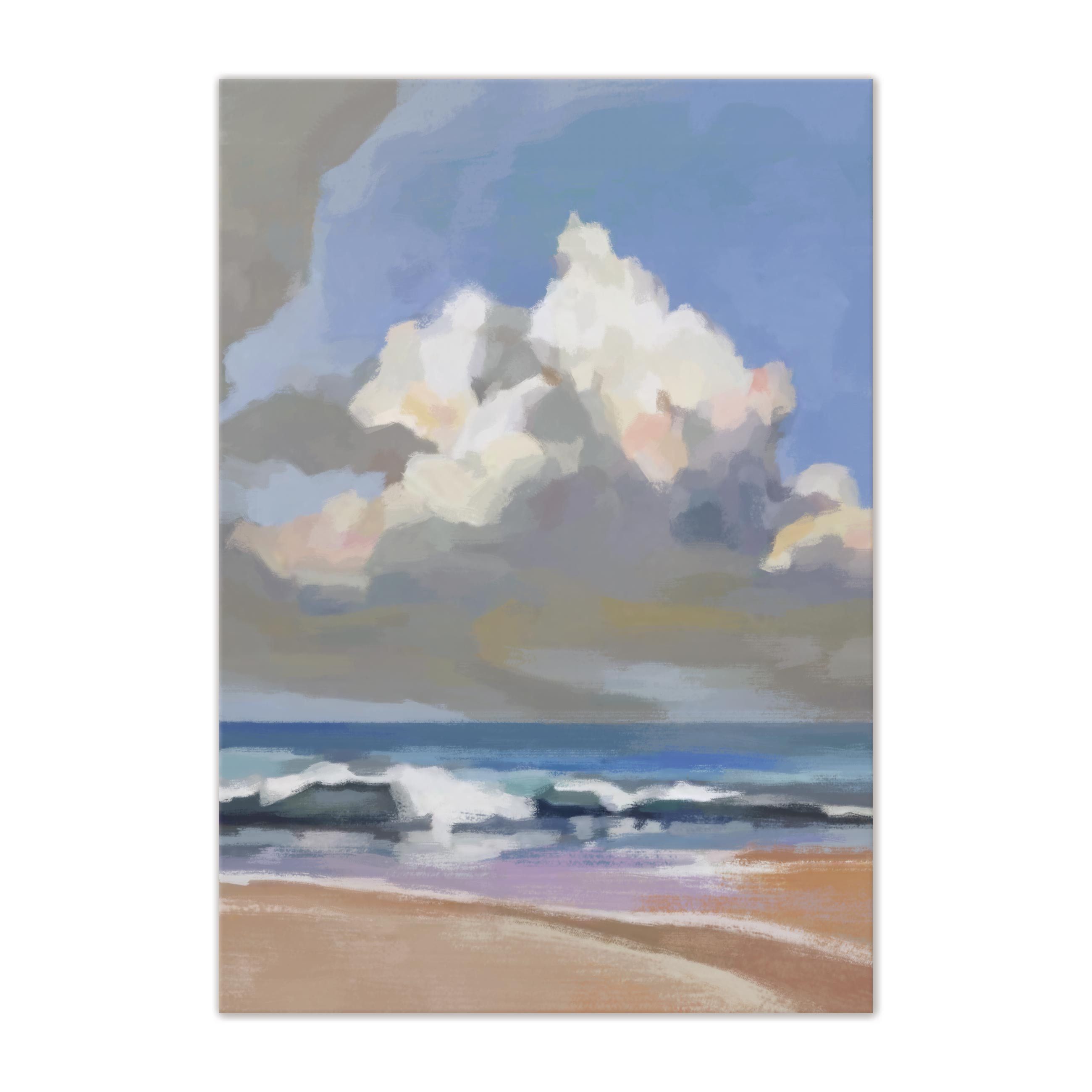 Wallarena Leinwandbild Meer Gemalt Strand Kunst Wandbild XXL Leinwandbilder günstig online kaufen