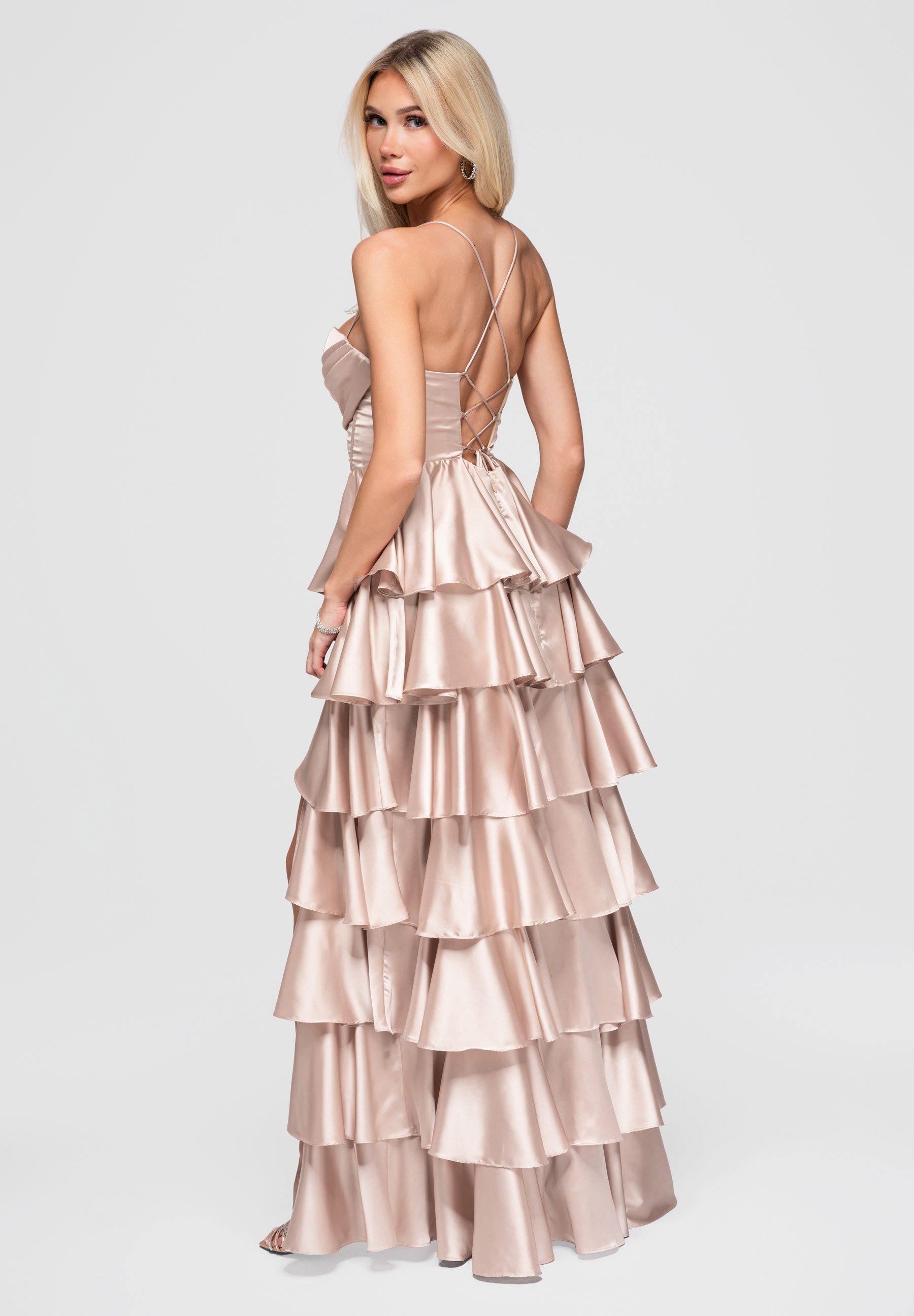 OMBRE Abendkleid Elegantes Rüschen-Abendkleid