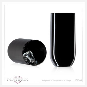 PLATINUX Glas Schwarze Trinkgläser, Glas, 360ml (max. 440ml) Wassergläser Saftgläser Longdrinkgläser