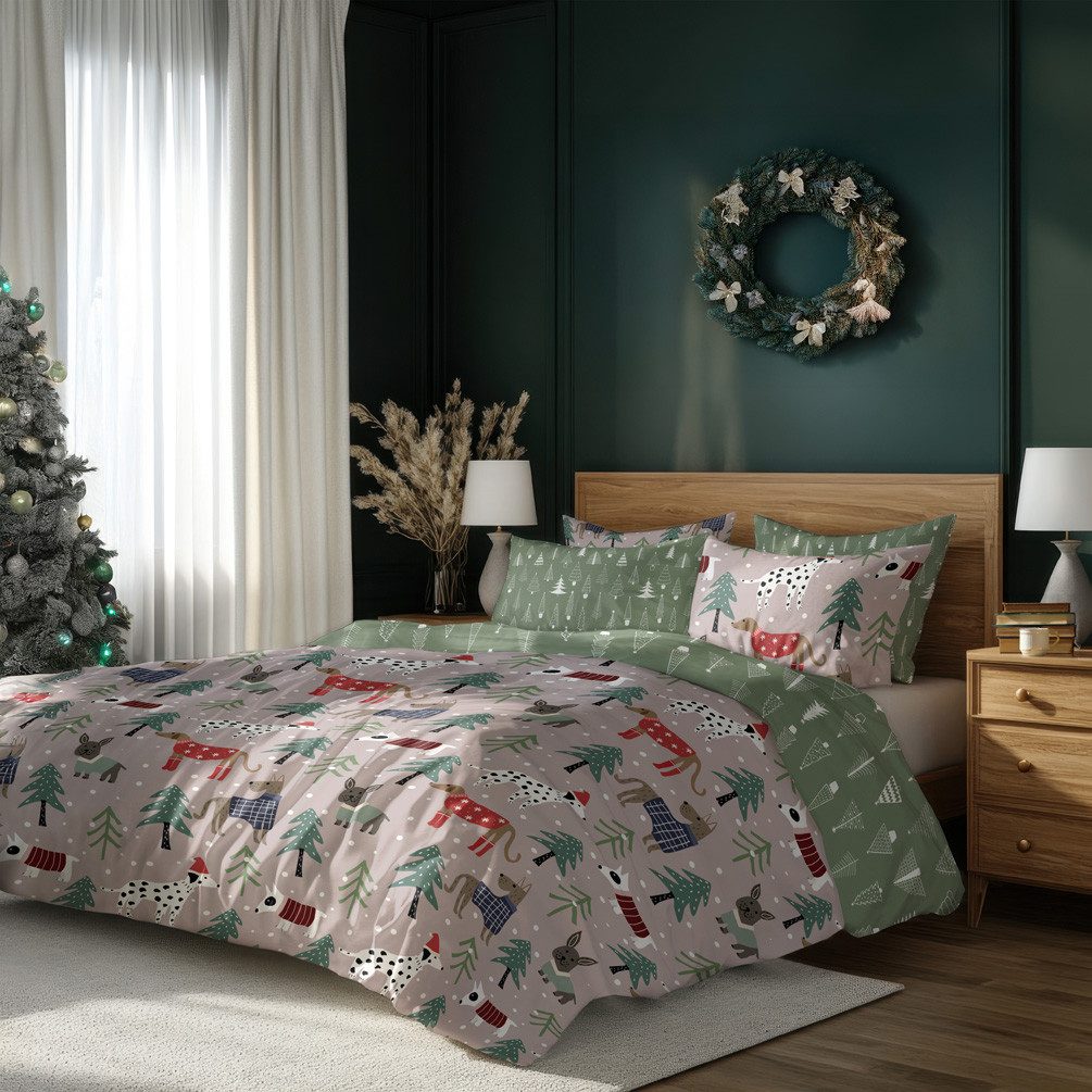 texpot Bettwäsche Weihnachten Winter Wendebettwäsche Garnitur, Baumwolle, 2 günstig online kaufen