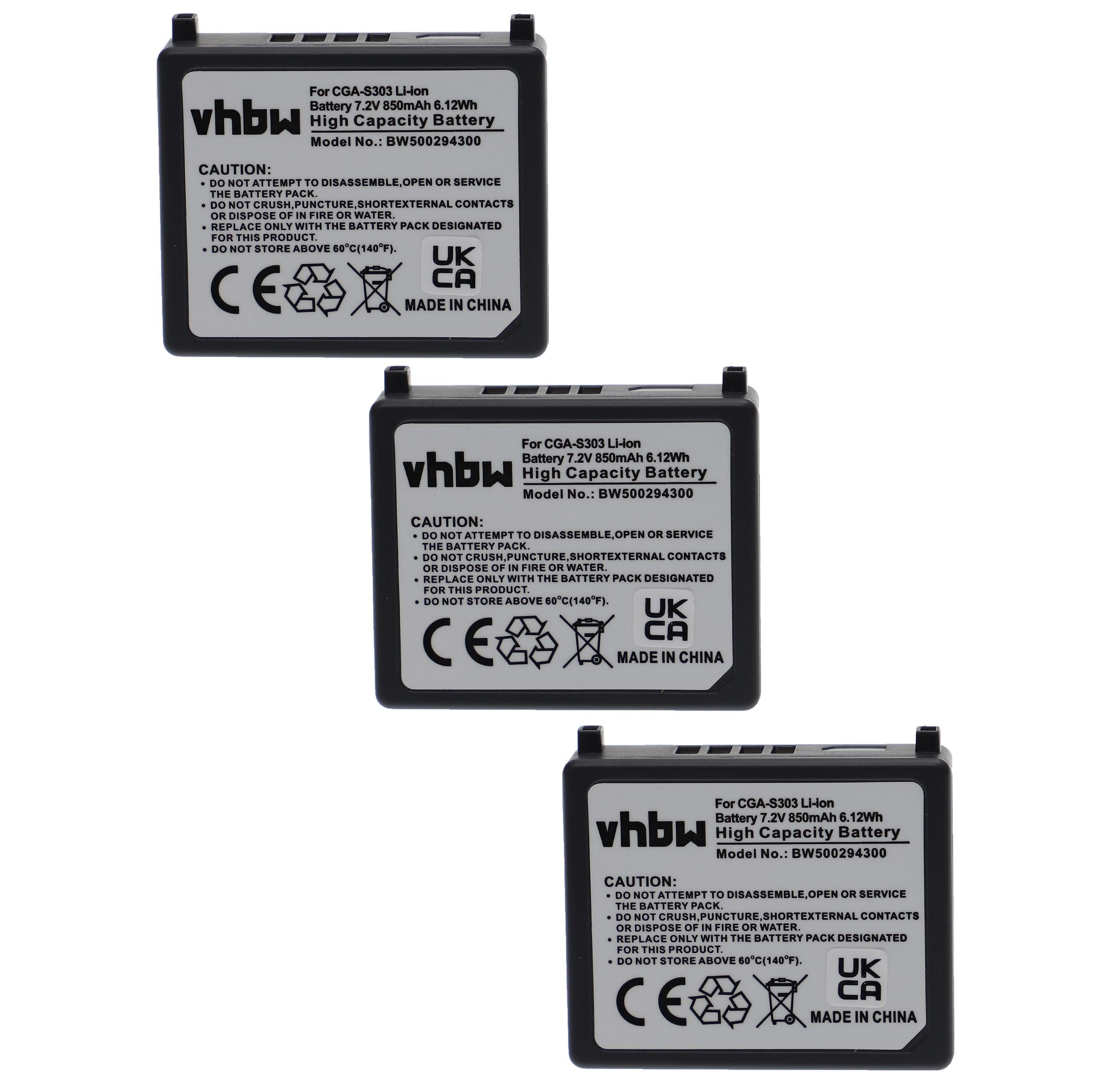 vhbw kompatibel mit Panasonic SDR-S200EG-S, SDR-S300, SDR-S300EG-S Kamera-Akku Li-Ion 500 mAh (7,2 V)