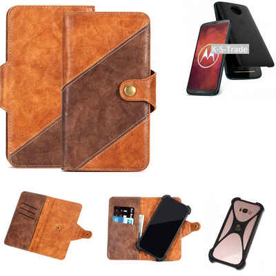 K-S-Trade Handyhülle für Motorola Moto Z3 Play, Handy-Hülle Schutz-Hülle Bookstyle Case Wallet-Case Handy Cover