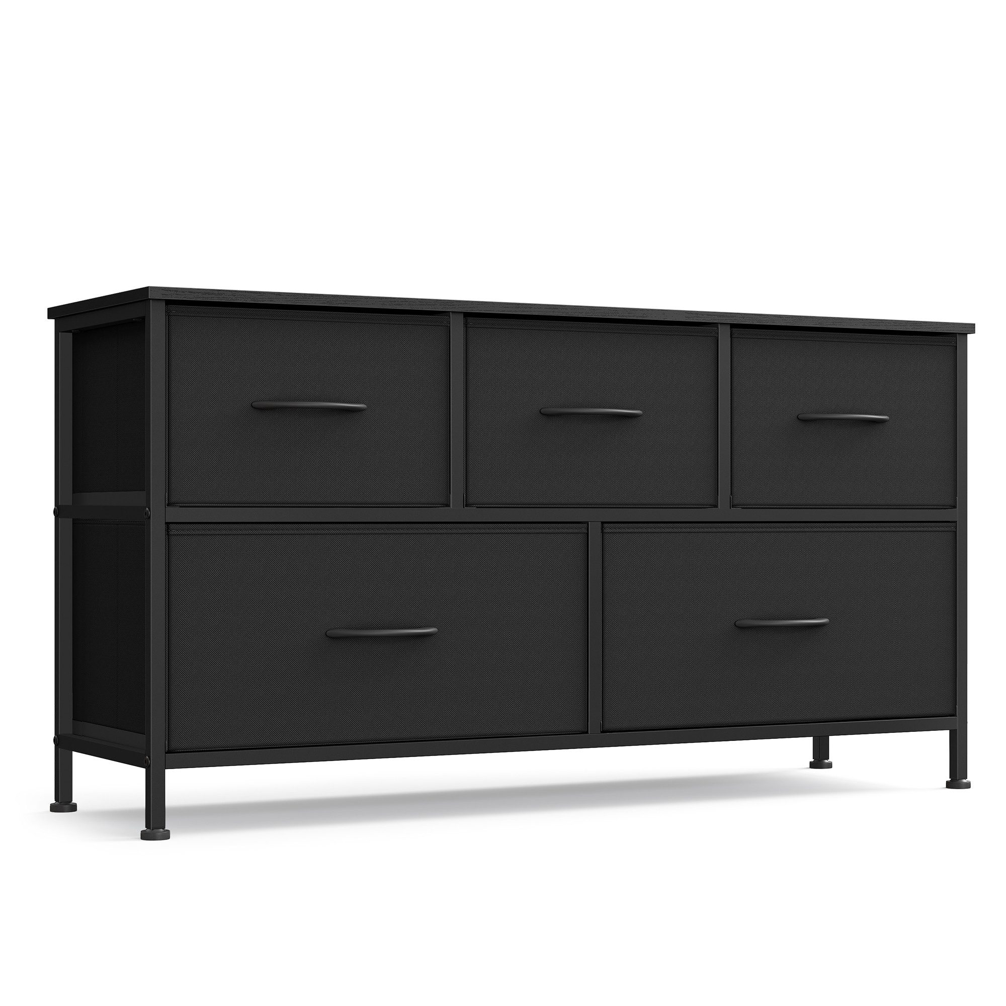 SONGMICS Kommode Schrank, Aufbewahrungsschrank, Stahl, MDF, Vliesstoff, für Schlafzimme