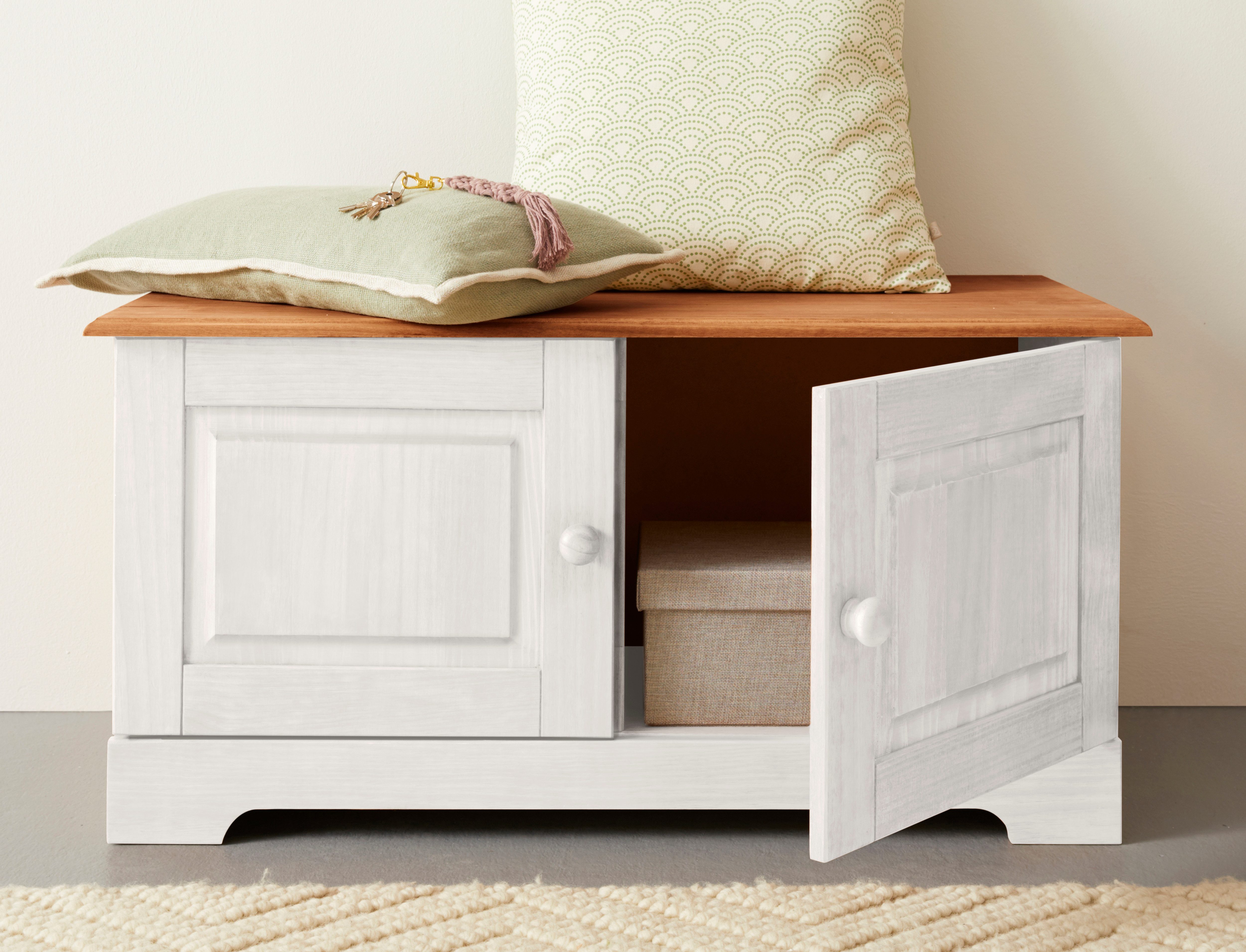 Home affaire Sitzbank "Lisa" mit Stauraum und 2 Drehtüren, Breite 90 cm günstig online kaufen