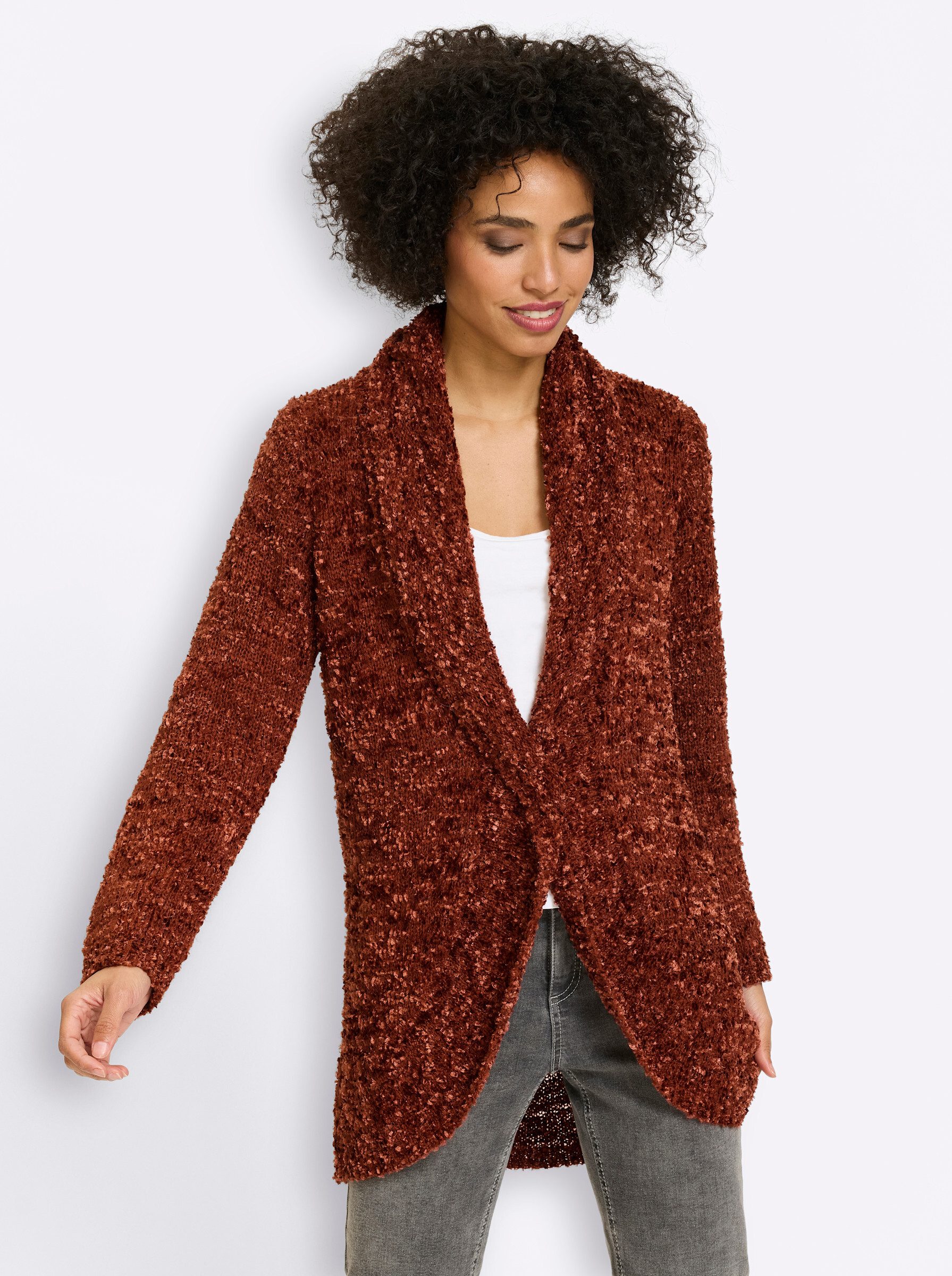 Strickjacke Strickmantel Langarm Jersey