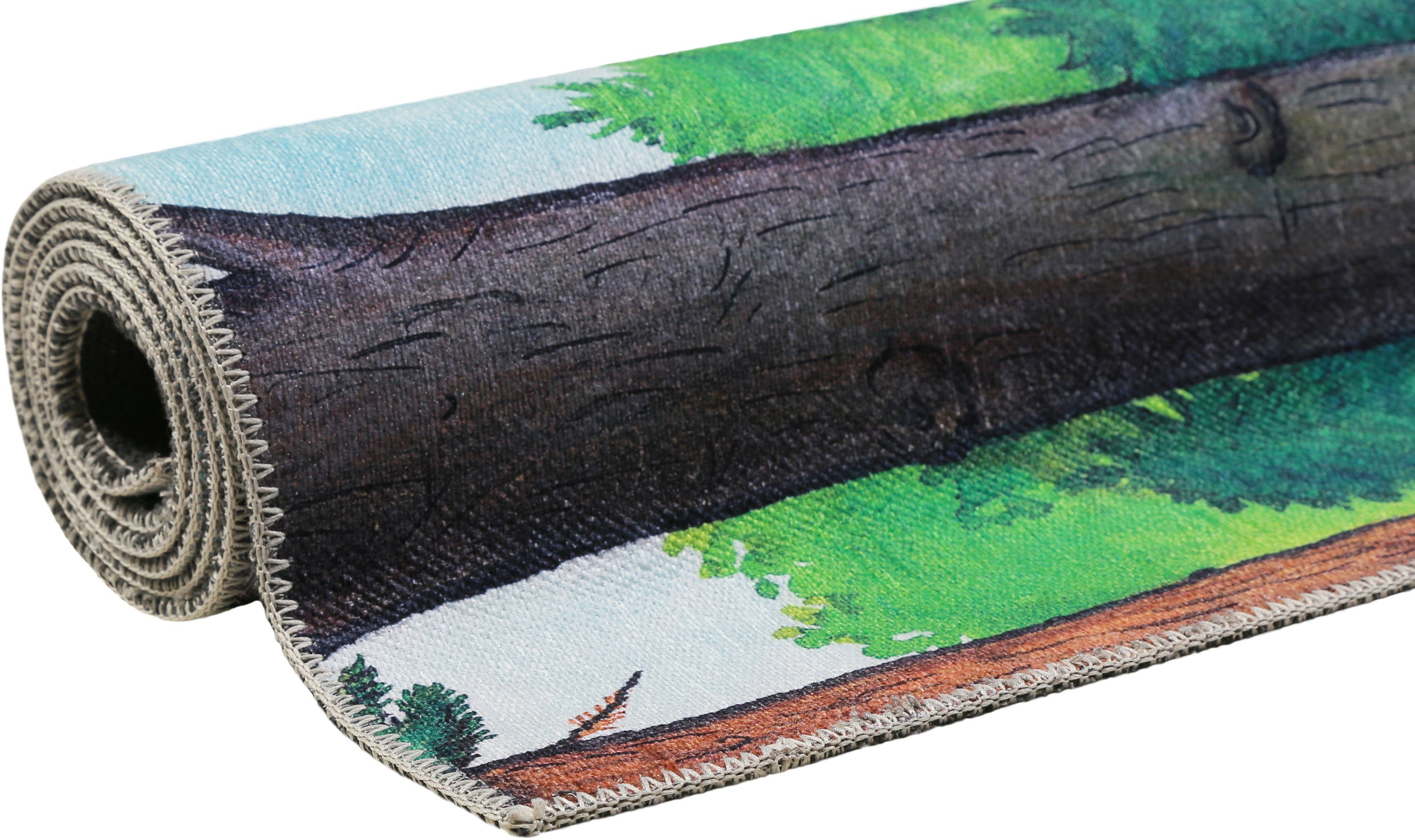 DER GRÜFFELO Kinderteppich Mouselo GR-0170, rechteckig, Höhe: 6 mm, aktueller Grüffelo Teppich, Kurzflor mit hohem Baumwollanteil