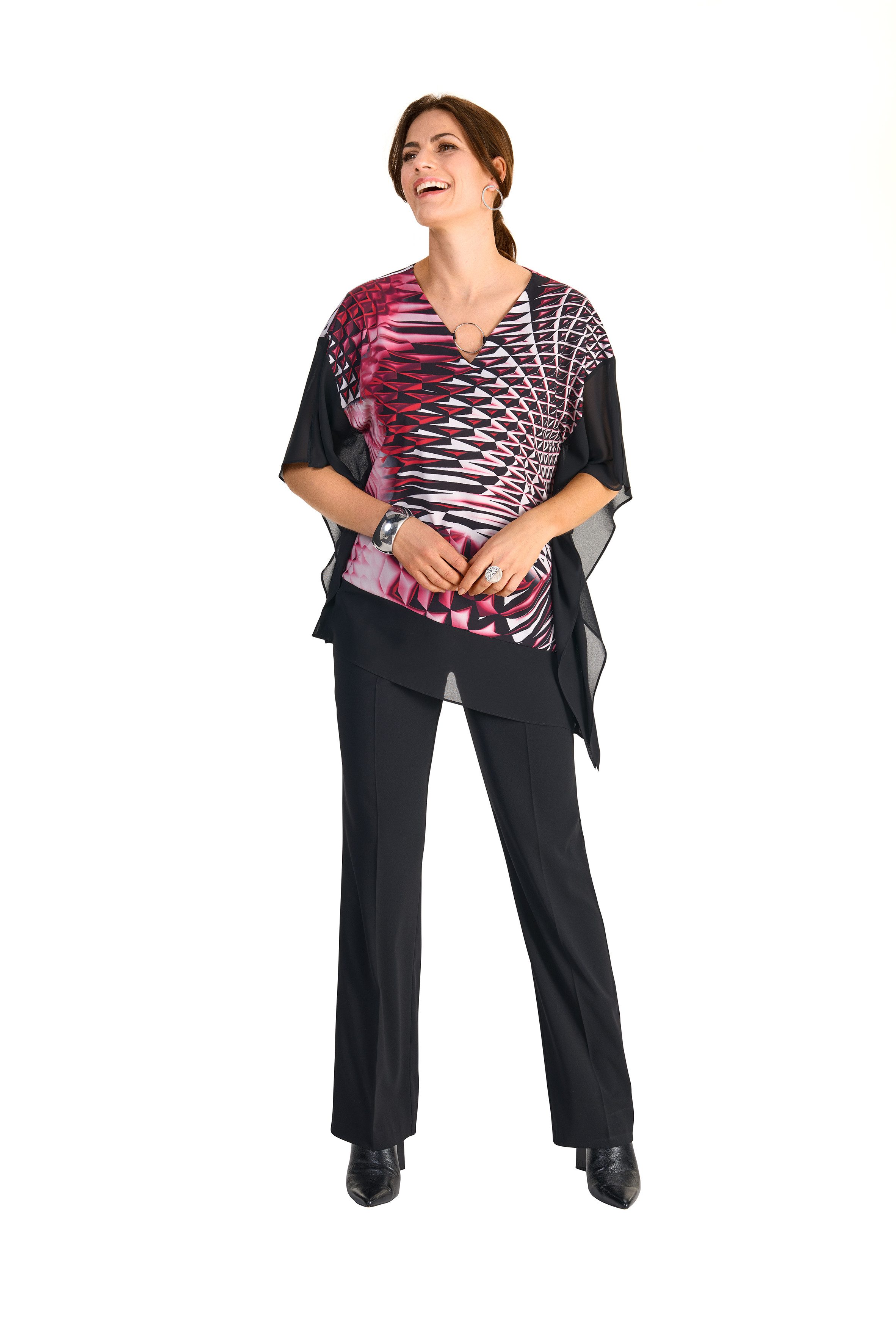 HERMANN LANGE Collection Fledermausshirt mit grafischem Muster