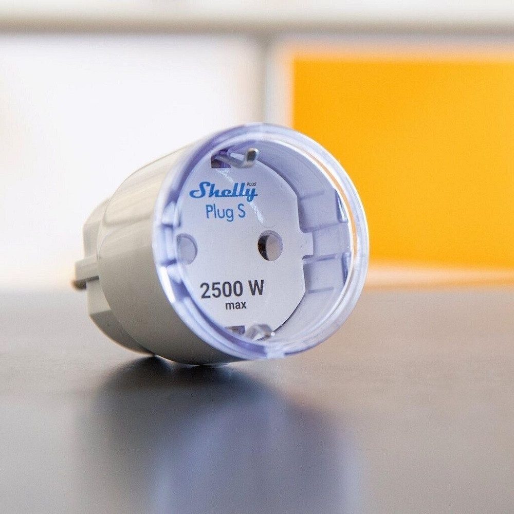 Shelly Plus Plug S Smart-Stecker, Smarter WLAN-Stecker mit Leistungsmessung