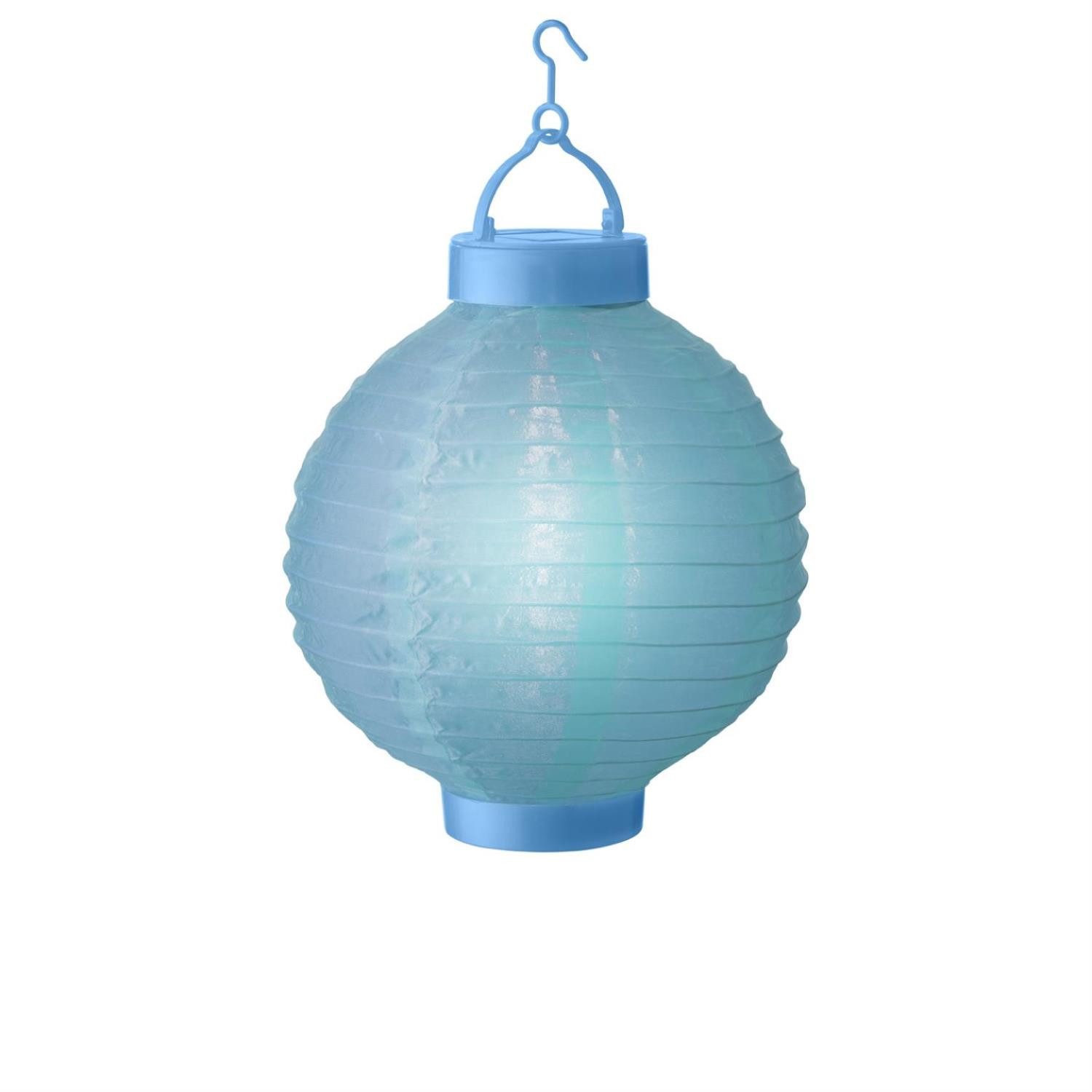 MARELIDA LED Lampion LED Solar Lampion 20cm Party Balkon Terrasse Garten Laterne blau, LED Classic, kaltweiss (5300K bis 6000K)