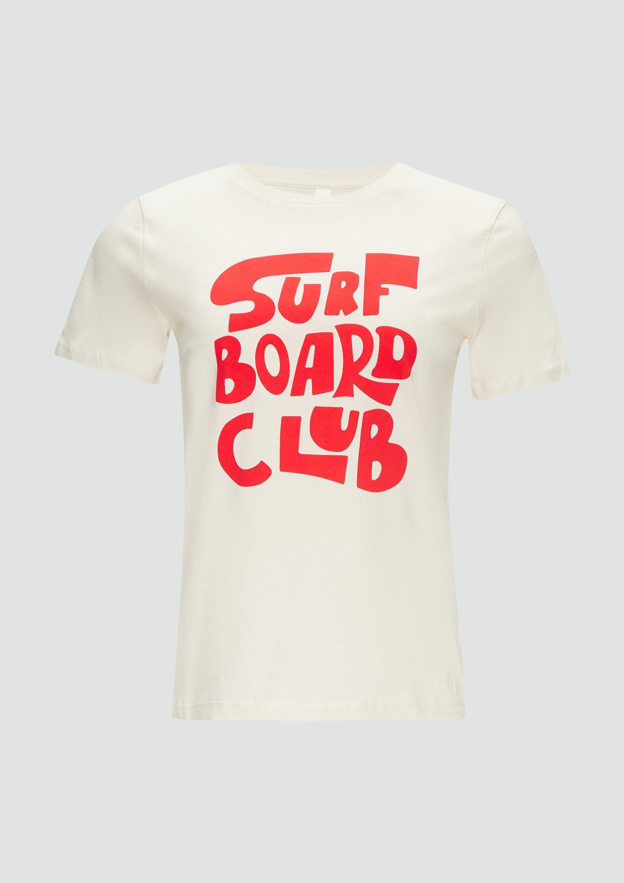 QS Kurzarmshirt T-Shirt Jersey-T-Shirt im Relaxed Fit mit Frontprint