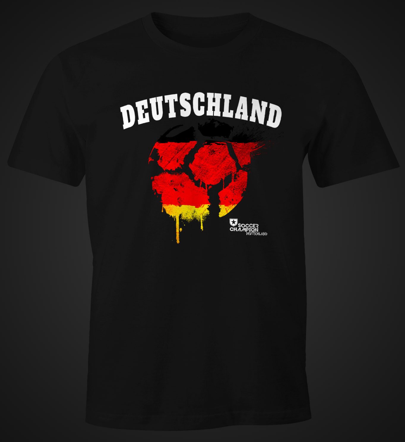 MoonWorks Print-Shirt Herren T-Shirt Deutschland Fanshirt Vintage Fußball WM Fußball-Sommer mit Print