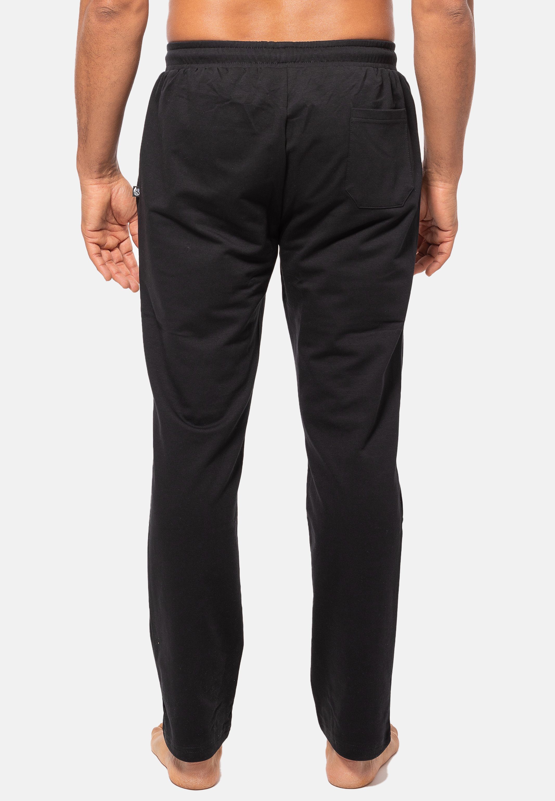 - (1-tlg) Schwarz Klima-Komfort Baumwolle Hajo Hose Lange - Homewear zwei mit Hosentaschen Jogginghose Hose