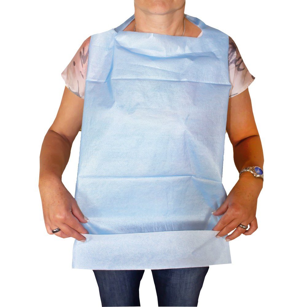 Romed Lätzchen Einmal-Esslätzchen 36 x 64 cm, mit Krümeltasche, wasserdicht, (100-St)