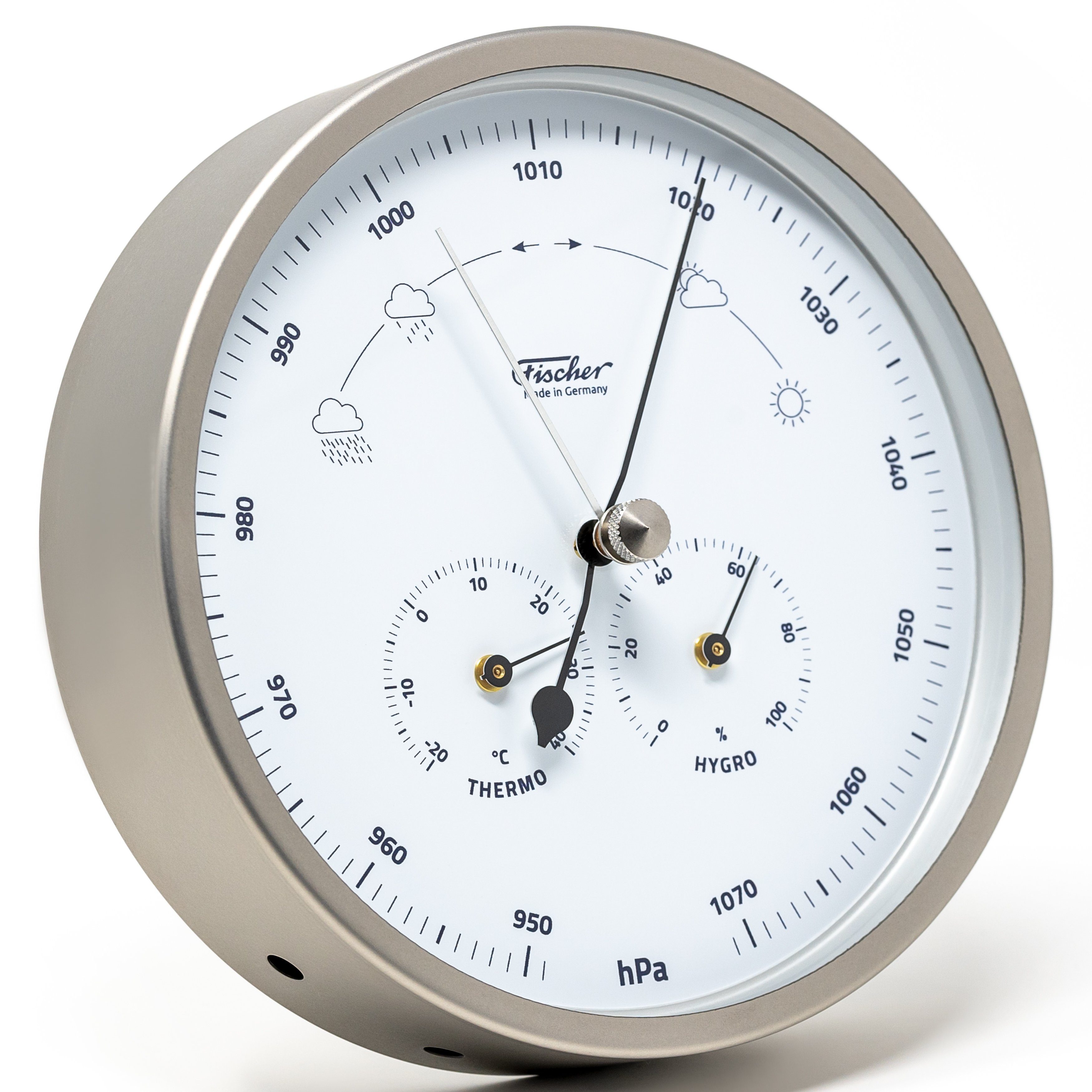 Fischer Fischer 1602-01 Wetterstation 160mm Edelstahl Made in Germany Außenwetterstation