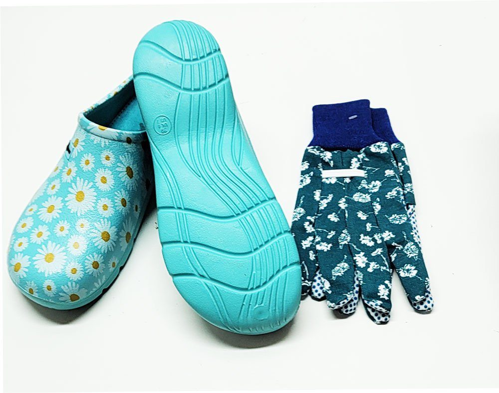 Steinnacher Bärbel Damen Gartenclogs Multi Aqua mit Handschuhen Clog günstig online kaufen