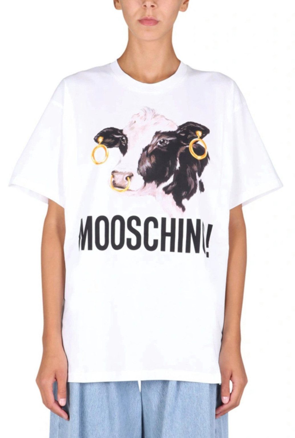 Moschino T-Shirt COUTURE " Mooschino Kuh Cow " Shirt Oversized Loose Boxy Tee New