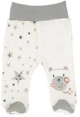 Makoma Erstausstattungspaket Baby Strampler Langarm Shirt Wickelbody Hose mit Fuß & Mütze Teddy (Set, 6-tlg) 100% Baumwolle