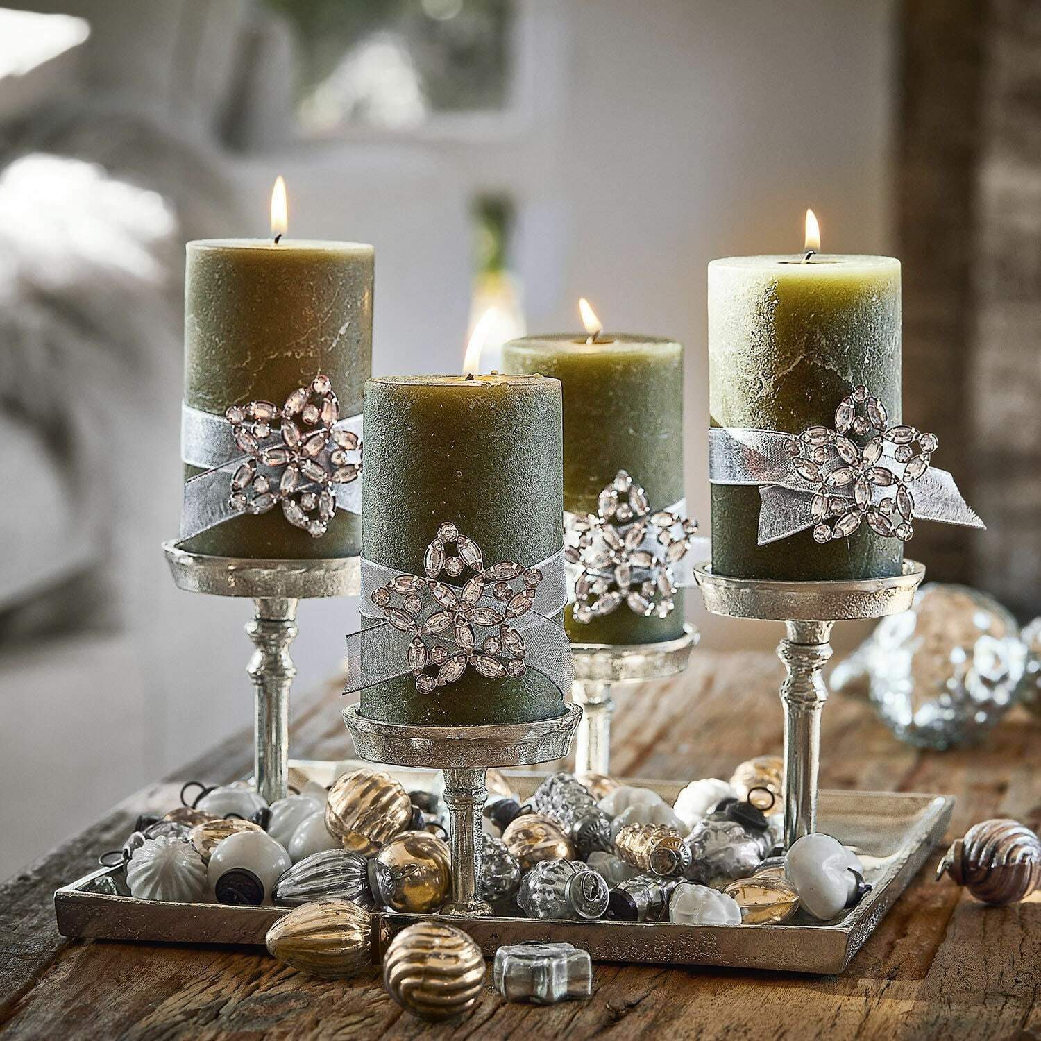Mirabeau Kerzenständer Kerzentablett Carsic silber