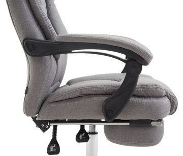 TPFLiving Bürostuhl Castan mit bequemer Rückenlehne - höhenverstellbar und 360° drehbar (Schreibtischstuhl, Drehstuhl, Chefsessel, Bürostuhl XXL), Gestell: Metall chrom - Sitzfläche: Stoff grau