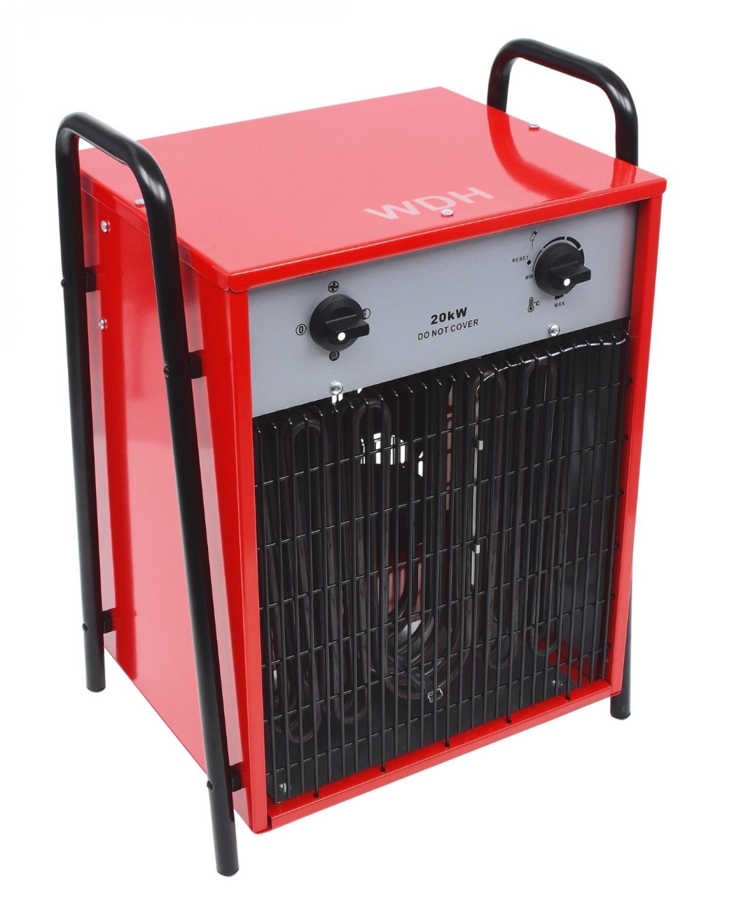 WDH Heißluftgebläse Elektroheizer WDH-IFH20 (20kW), bis max. 40 °C, (1-tlg), Mit integriertem Gebläse und 3 aus wählbaren Heizstärken